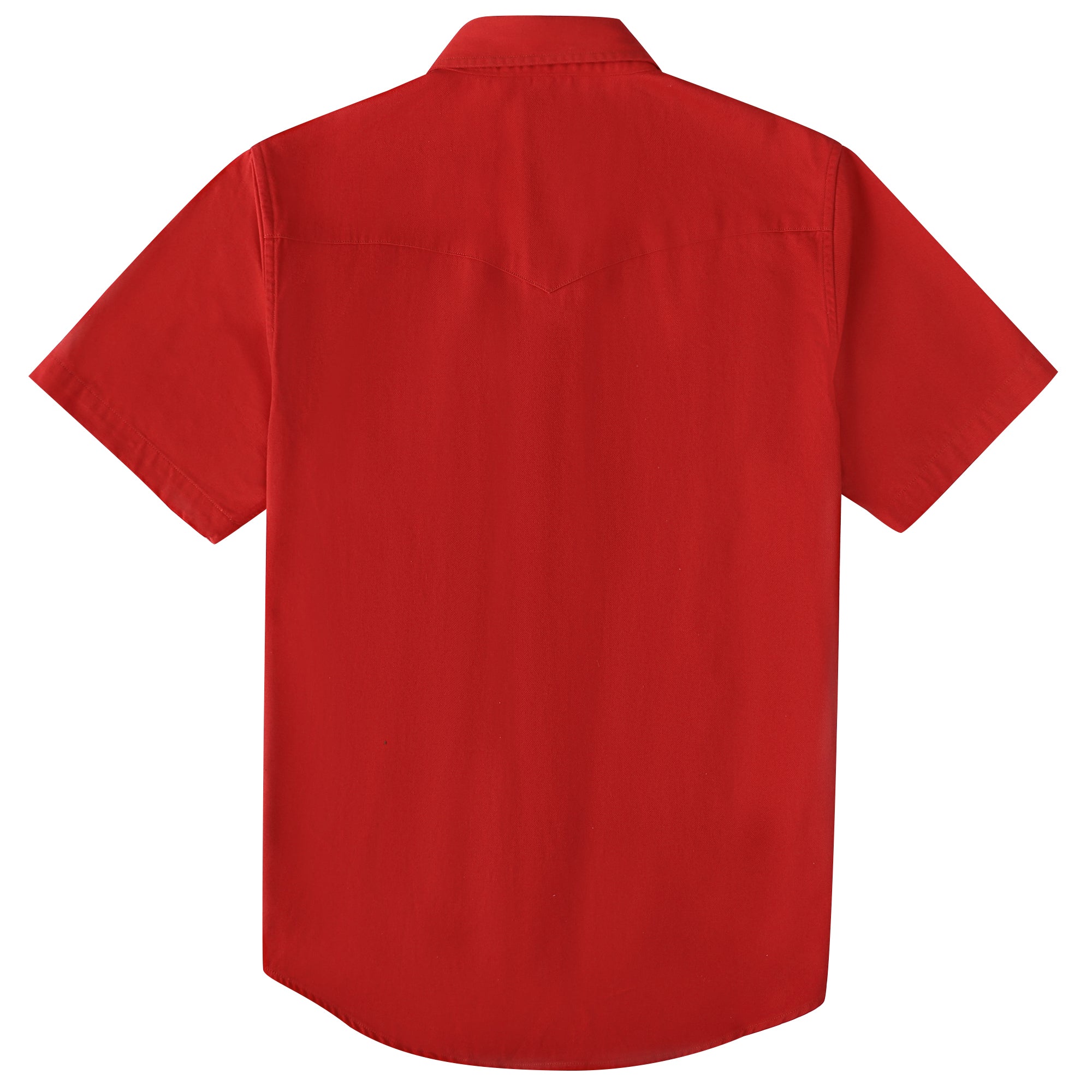 Dubinik® Mens Short Sleeve Work Shirt Snap Button Heavy Cotton#10504
