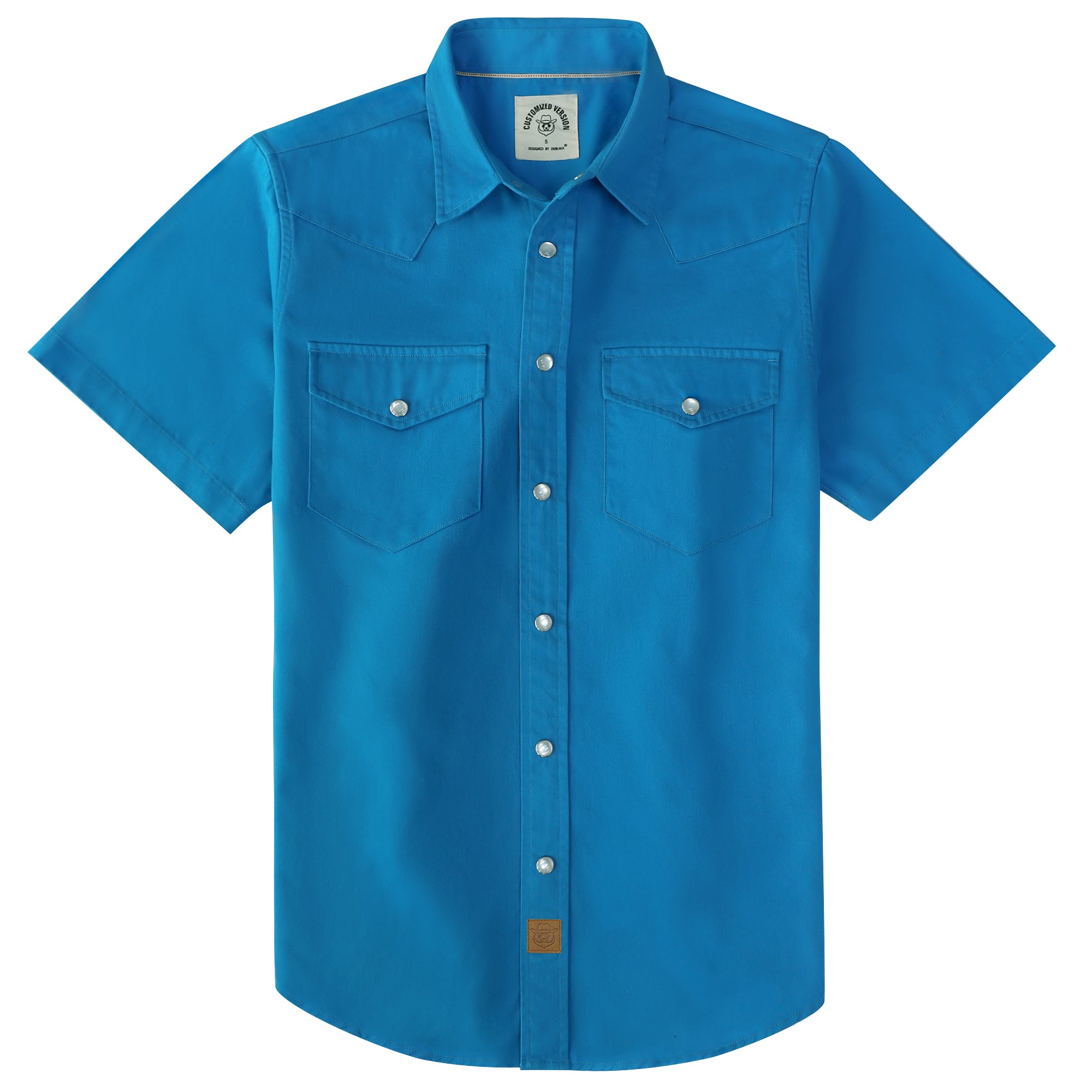 Dubinik® Mens Short Sleeve Work Shirt Snap Button Heavy Cotton#10506