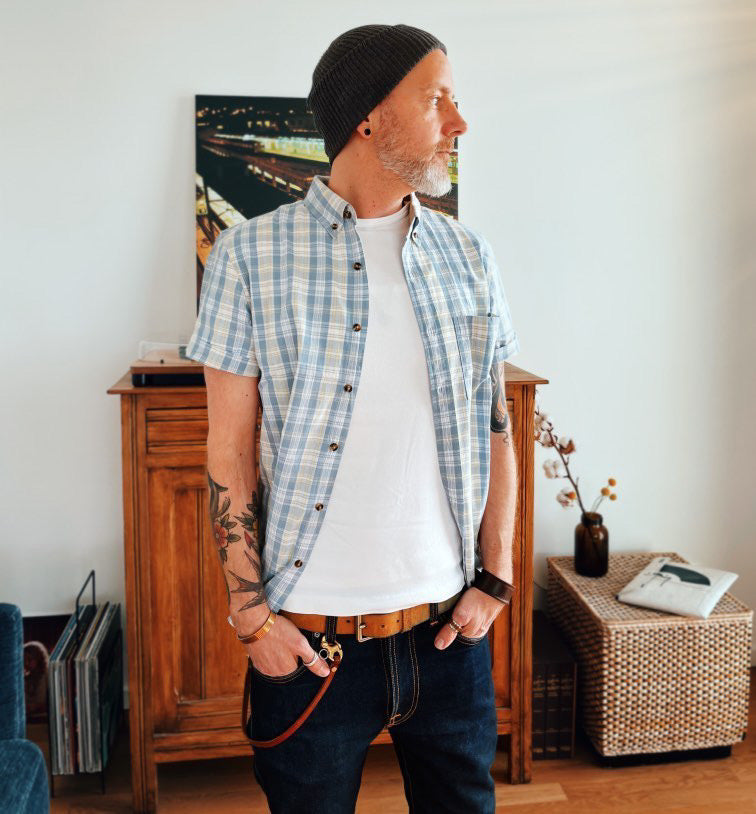 Chemise décontractée en coton à manches courtes pour homme #0020 