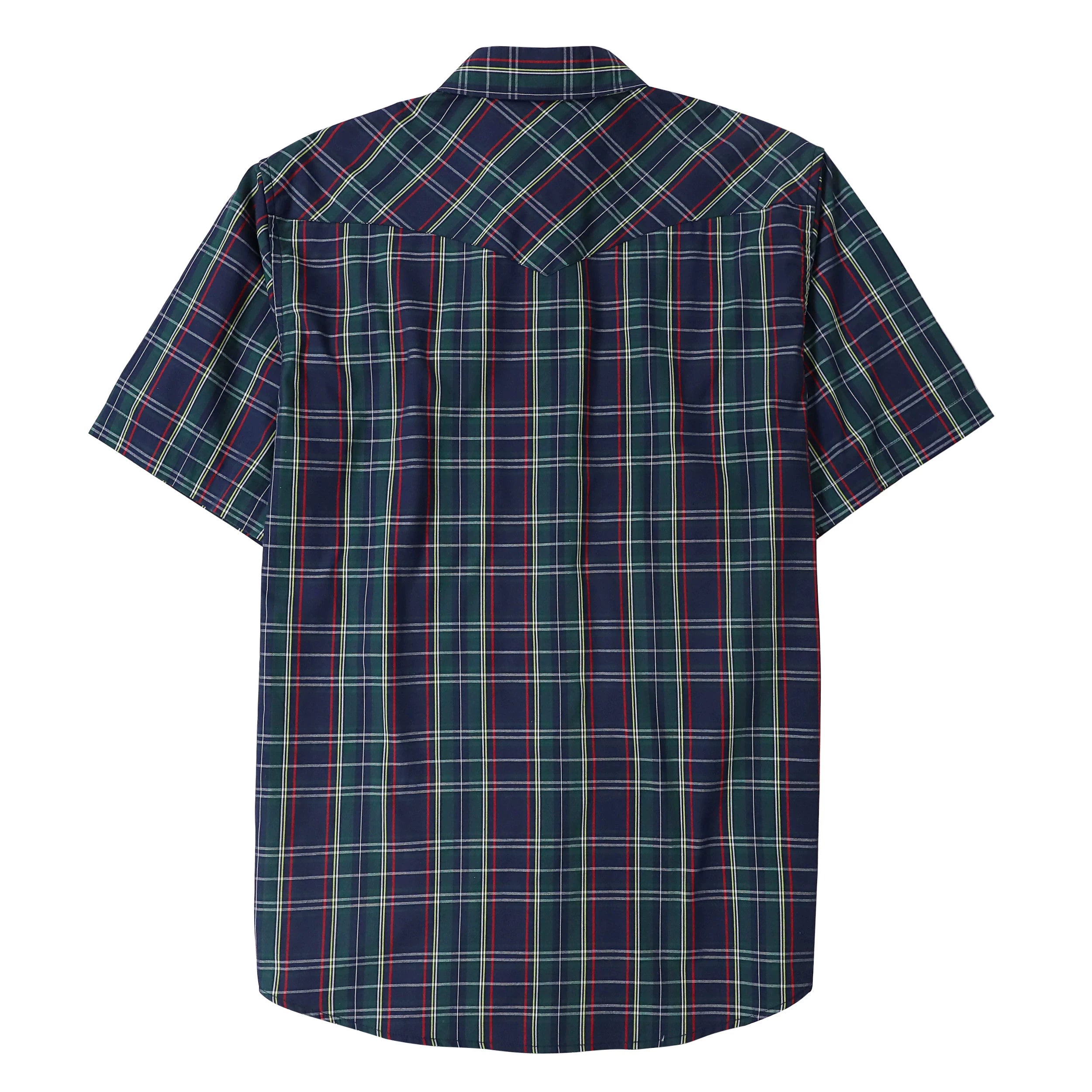 Dubinik® Westernhemden für Herren, kurzärmelig, kariert, Perlendruckknöpfe, Hemden für Herren, Button-Up-Hemd, Cowboy, lässiges Arbeitshemd #41032