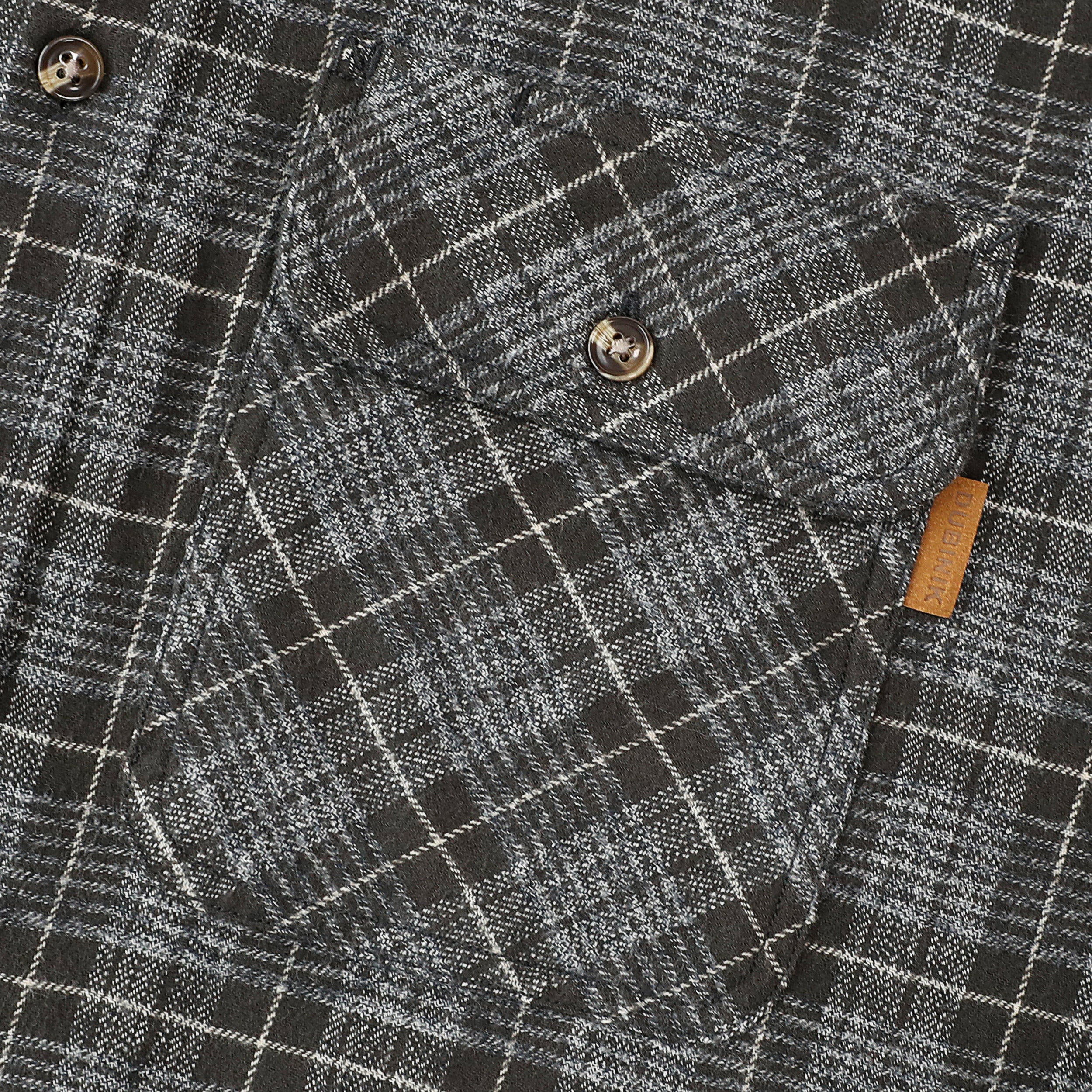 Chemise en flanelle Dubinik® pour homme, manches longues, boutonnée, à carreaux, tout en coton doux et brossé, chemise utilitaire décontractée pour homme #0030013