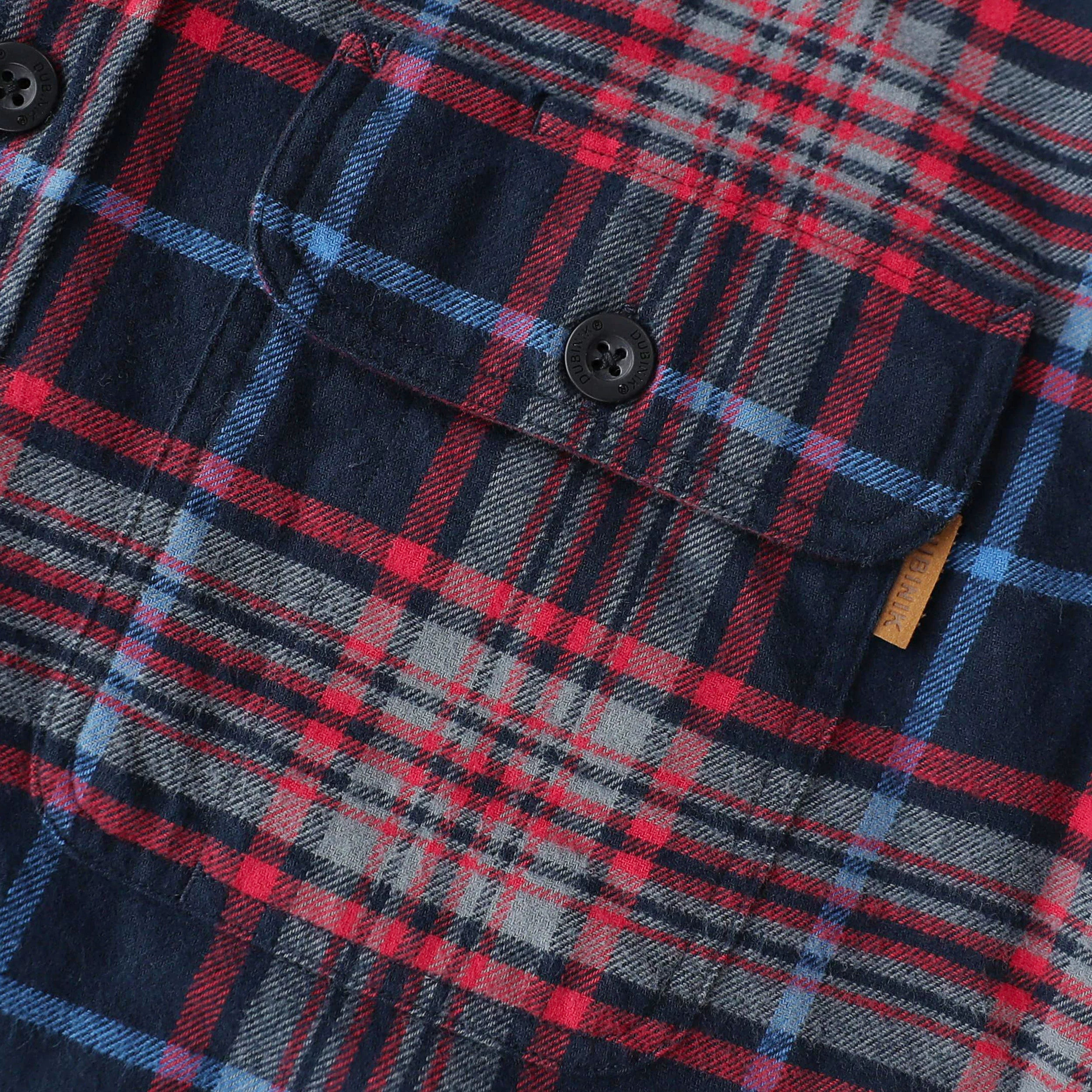 Dubinik® Herren-Flanellhemd mit langen Ärmeln, mittelschwer, warm, lässig, weiche Baumwolle, Button-Down-Karohemd Nr. 3414