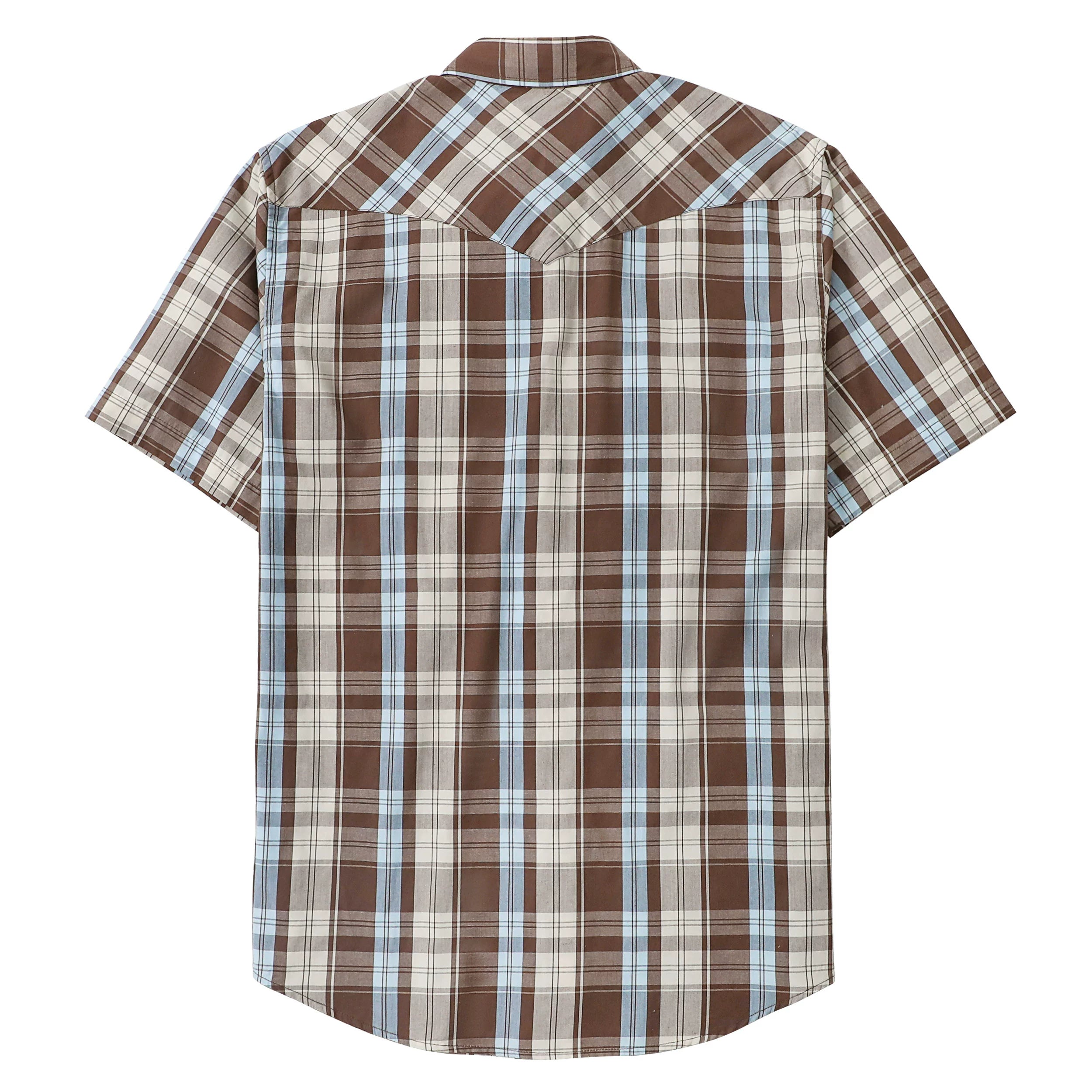 Dubinik® Westernhemden für Herren, kurzärmelig, kariert, Perlendruckknöpfe, Hemden für Herren, Button-Up-Hemd, Cowboy, lässiges Arbeitshemd #41001 