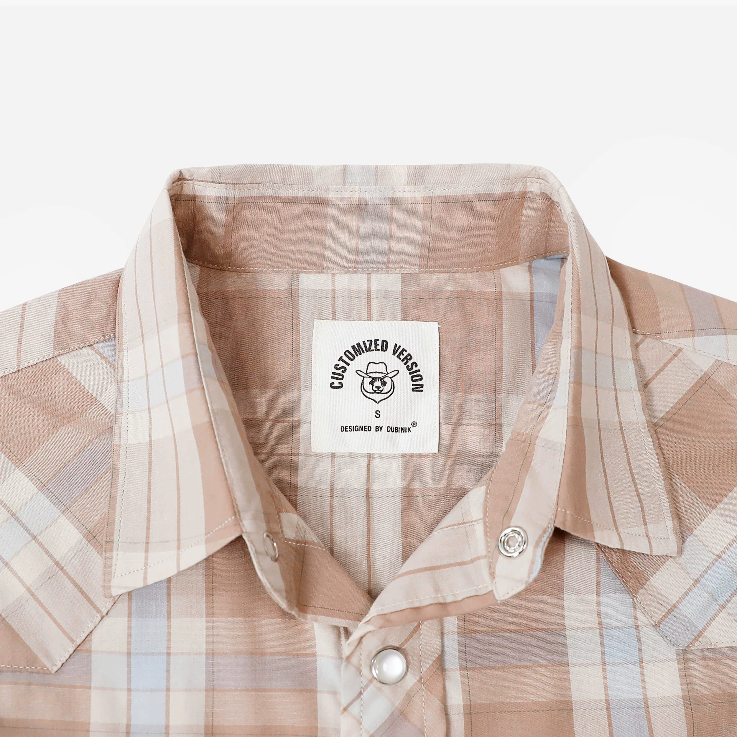 Dubinik® Westernhemden für Herren, kurzärmelig, kariert, Perlendruckknöpfe, Hemden für Herren, Button-Up-Hemd, Cowboy, lässiges Arbeitshemd #41029