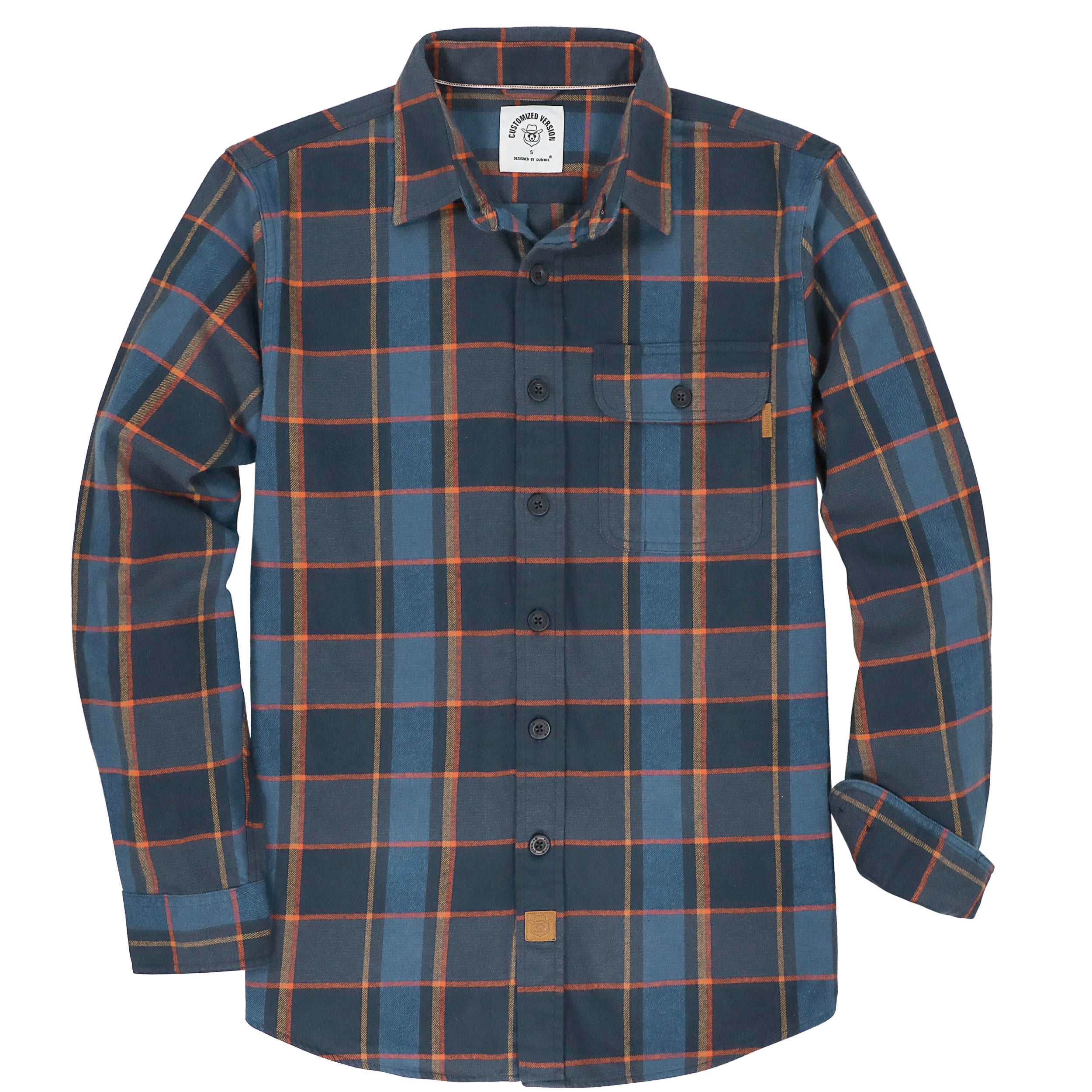 Chemise à carreaux Dubinik® à manches longues et mi-lourde pour homme, chaude, décontractée et douce, en coton, boutonnée, #3415