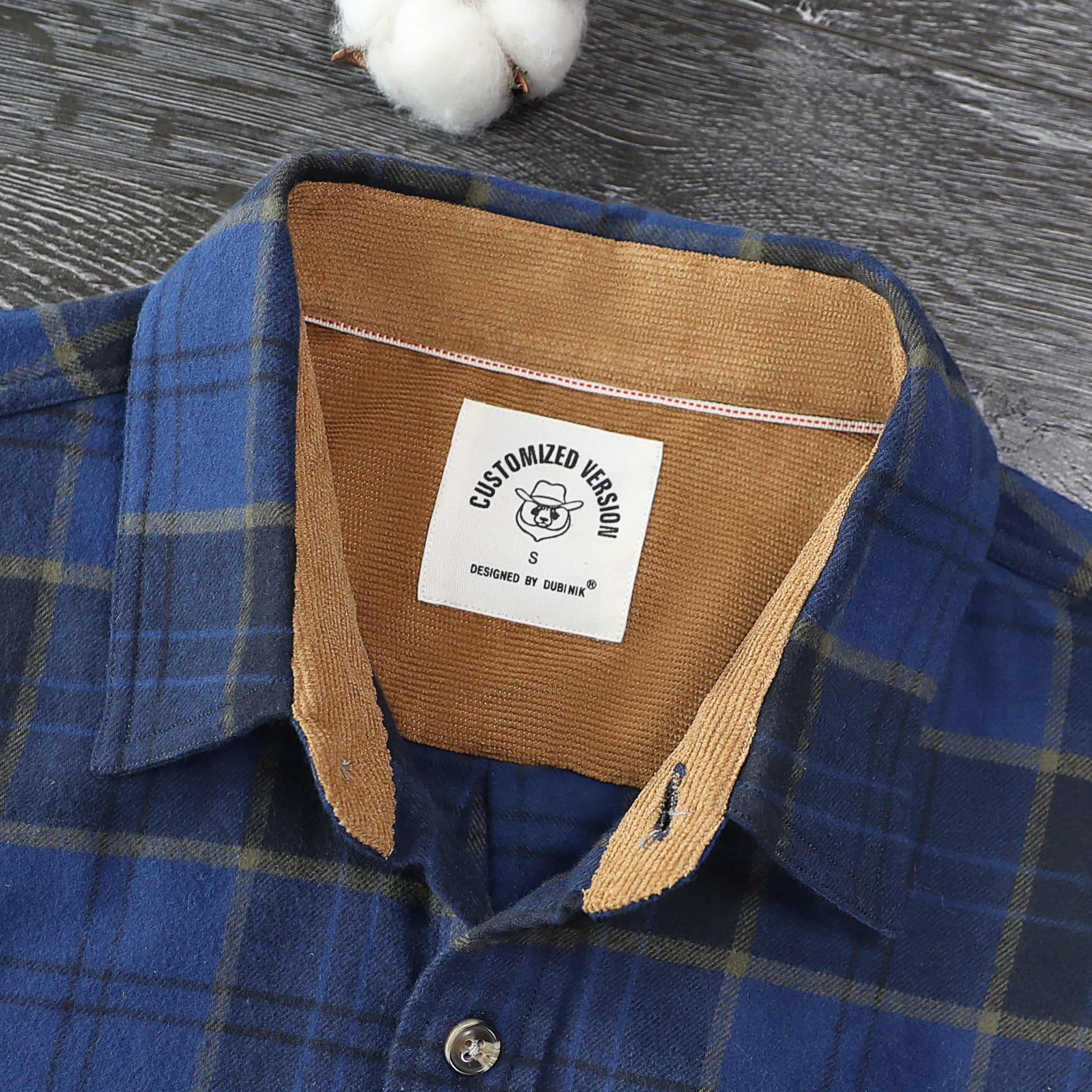 Chemise en flanelle Dubinik® pour homme, manches longues, boutonnée, à carreaux, tout en coton doux et brossé, chemise utilitaire décontractée pour homme #0030016