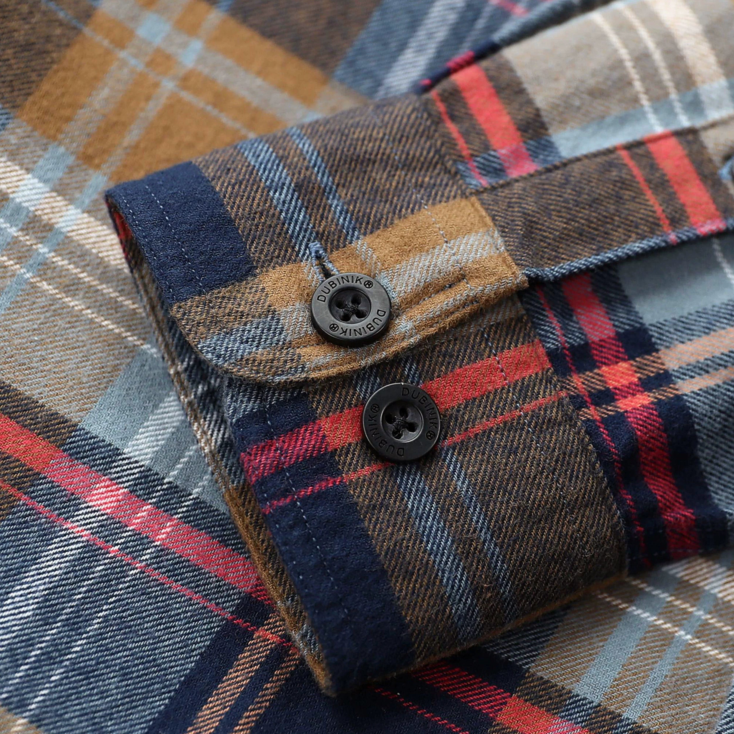 Dubinik® Herren-Flanellhemd mit langen Ärmeln, mittelschwer, warm, lässig, weiche Baumwolle, Button-Down-Karohemd Nr. 3412