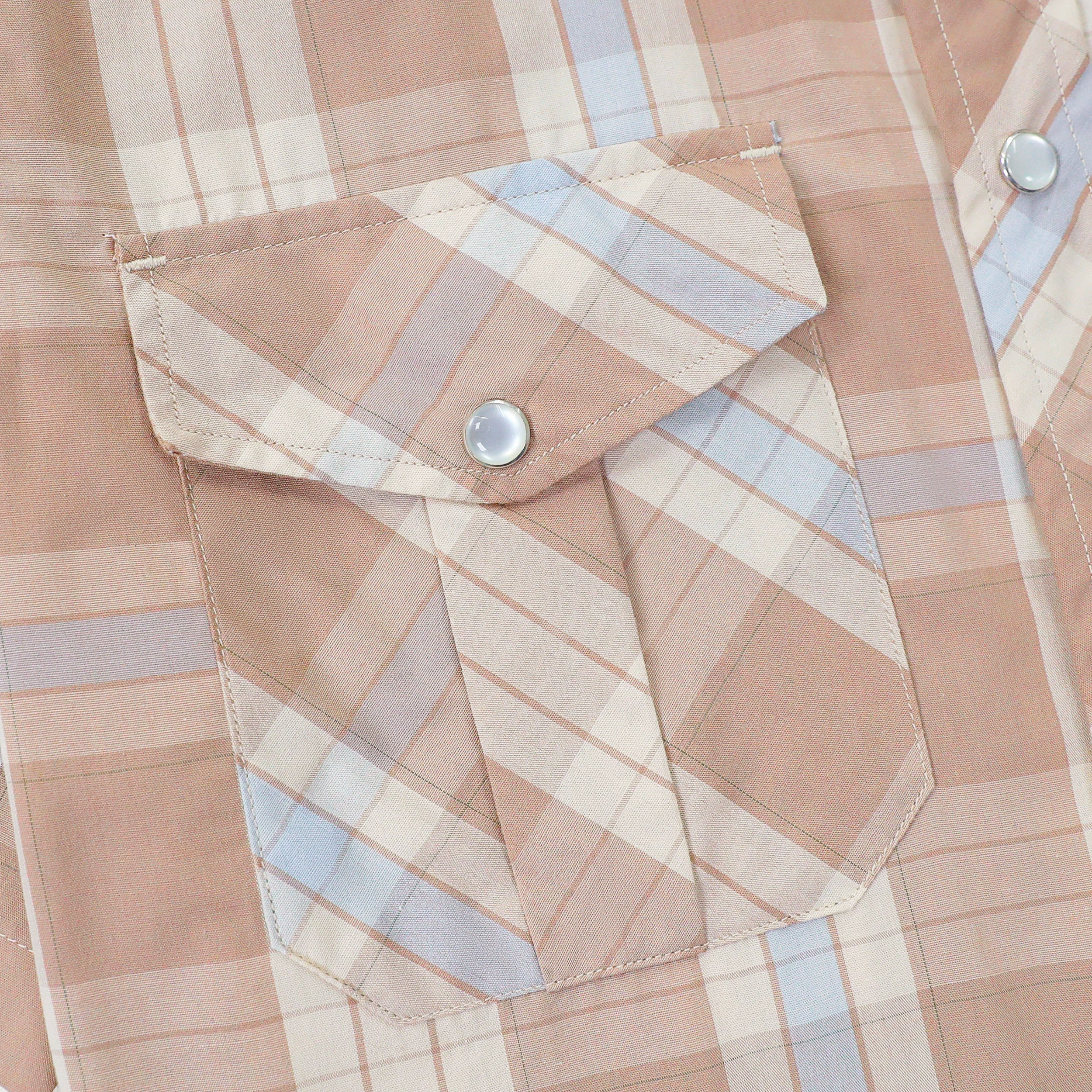 Dubinik® Westernhemden für Herren, kurzärmelig, kariert, Perlendruckknöpfe, Hemden für Herren, Button-Up-Hemd, Cowboy, lässiges Arbeitshemd #41029