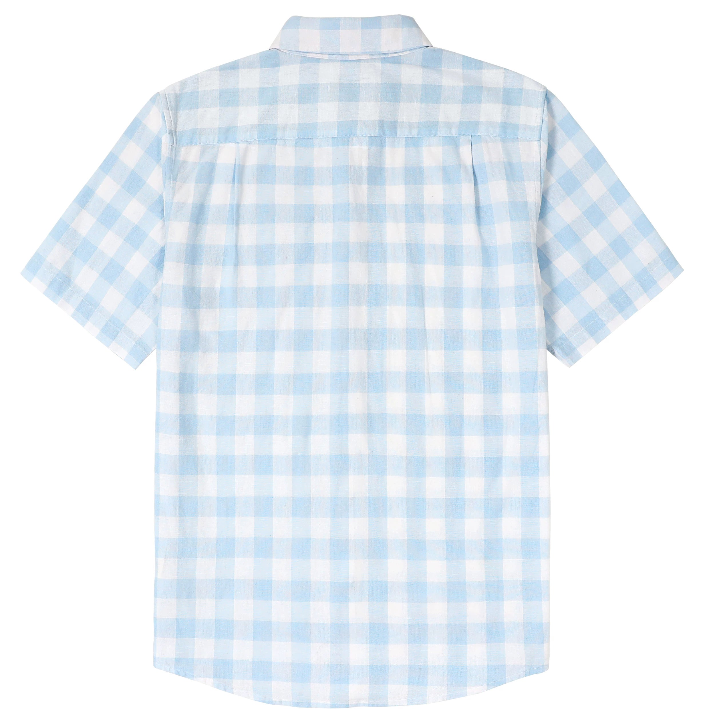 Chemises boutonnées à manches courtes pour hommes Dubinik®, 100 % coton, à carreaux, décontractées, avec poche, n° 01148 