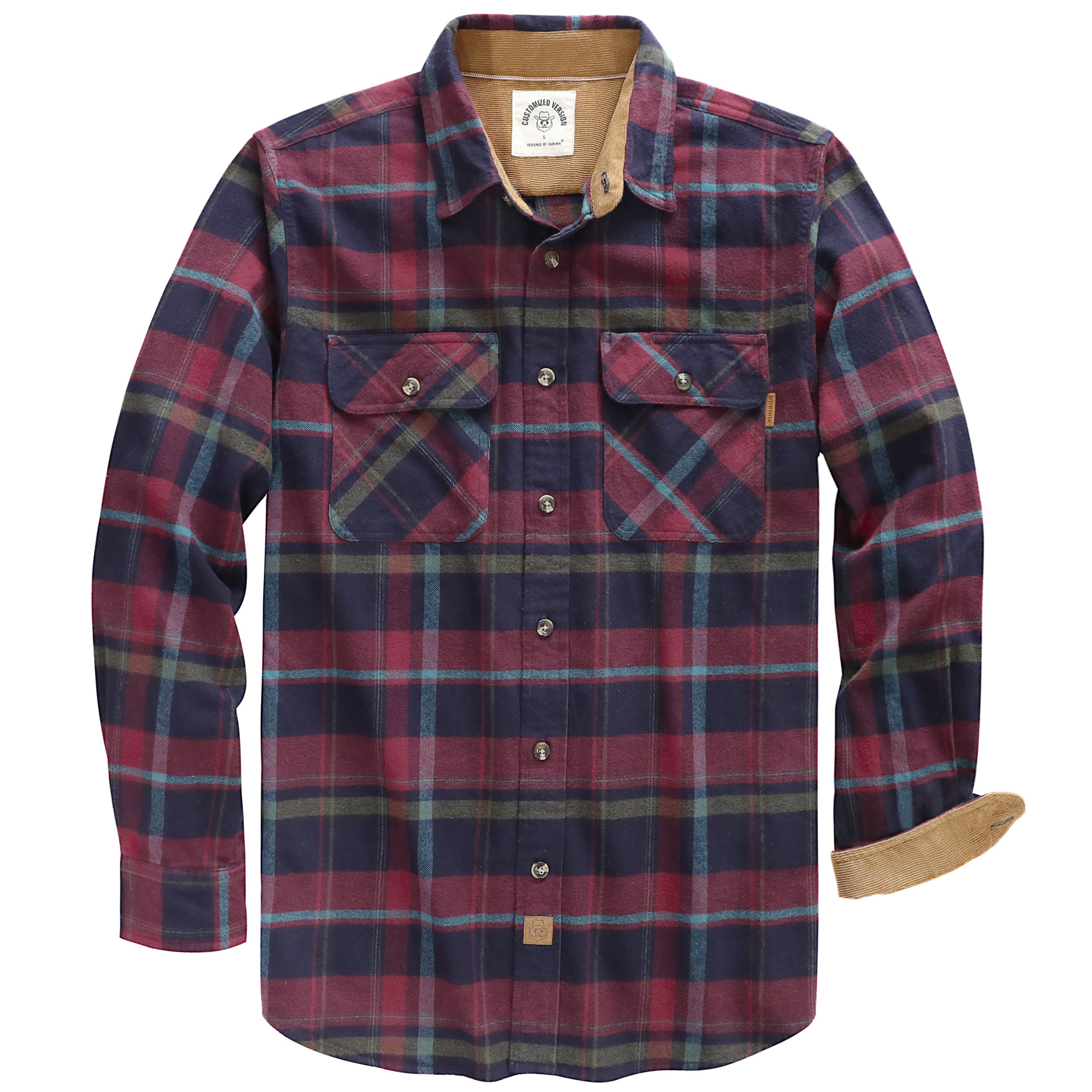 Chemise en flanelle Dubinik® pour homme, manches longues, boutonnée, à carreaux, tout en coton doux et brossé, chemise utilitaire décontractée #0030025