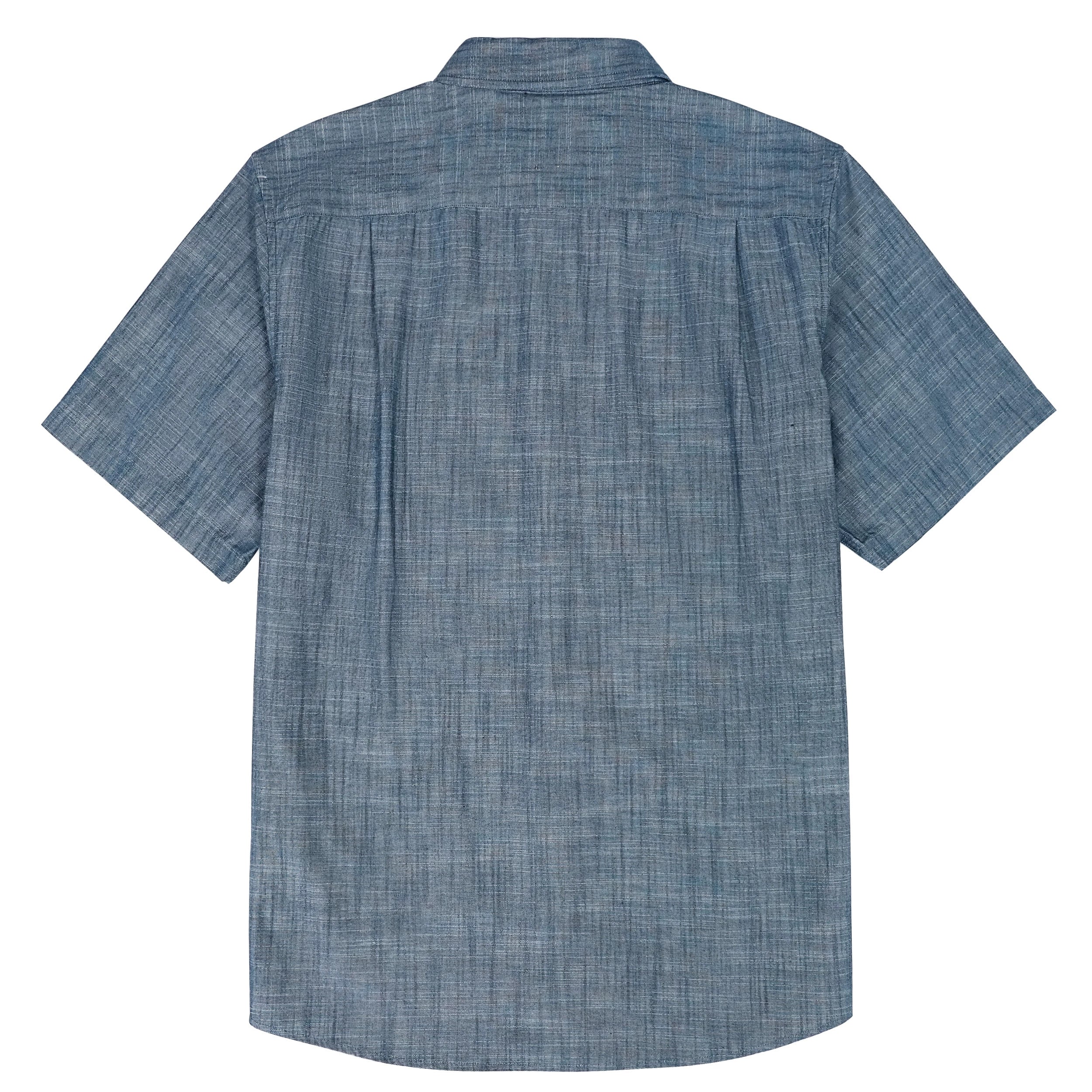 Dubinik® Mens Short Sleeve Button Down Shirts 100% Cotton Plaid Men's Casual Button-Down Shirts with Pocket#01043