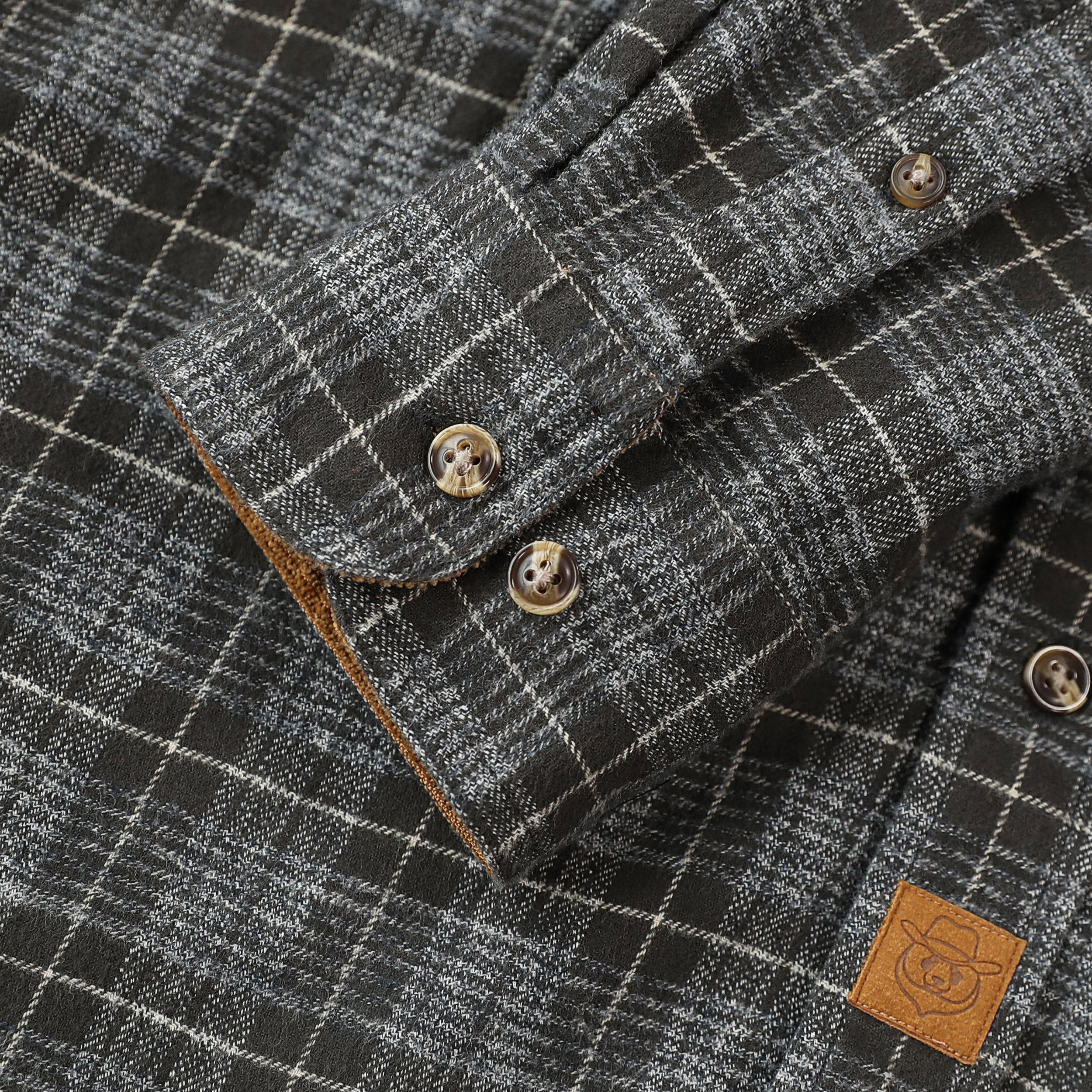 Chemise en flanelle Dubinik® pour homme, manches longues, boutonnée, à carreaux, tout en coton doux et brossé, chemise utilitaire décontractée pour homme #0030013