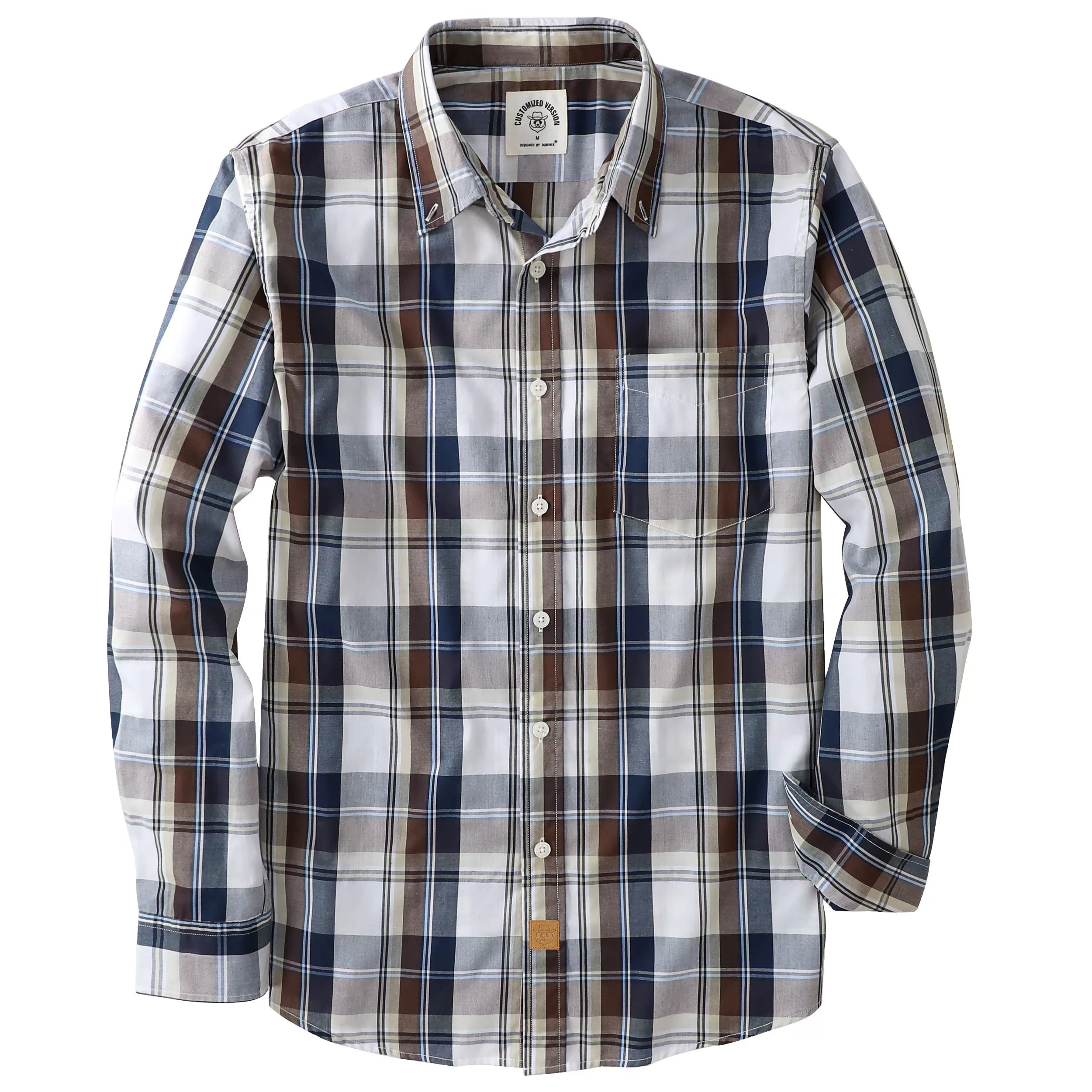 Dubinik®Mens Long Sleeve Casual Button Down Vintage Plaid Shirts#52006