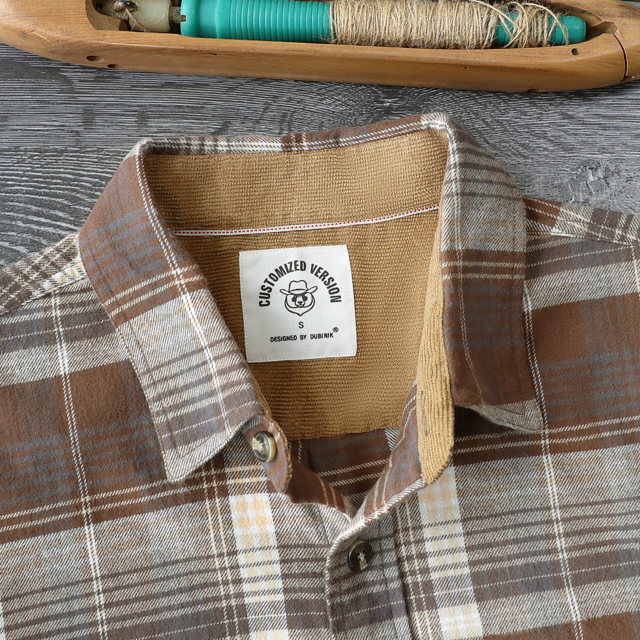 Chemise en flanelle Dubinik® pour homme, manches longues, boutonnée, à carreaux, tout en coton doux et brossé, chemise utilitaire décontractée pour homme #0030002