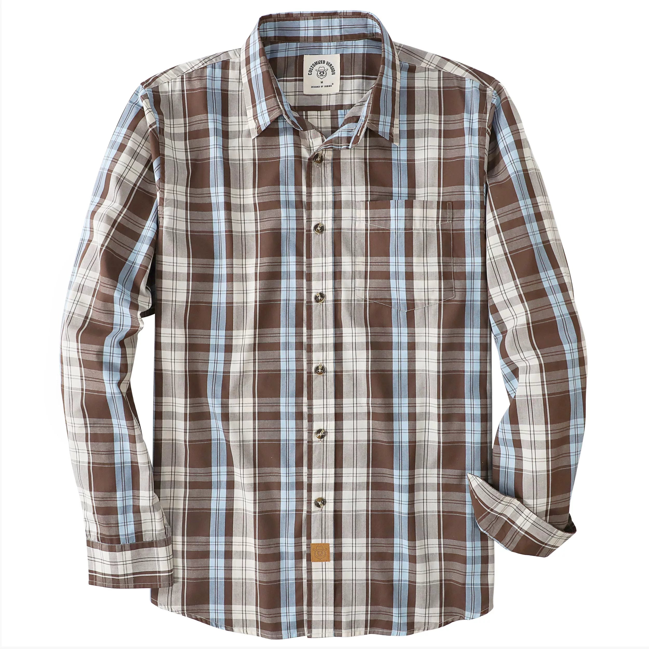Dubinik®Mens Long Sleeve Casual Button Down Vintage Plaid Shirts#52001