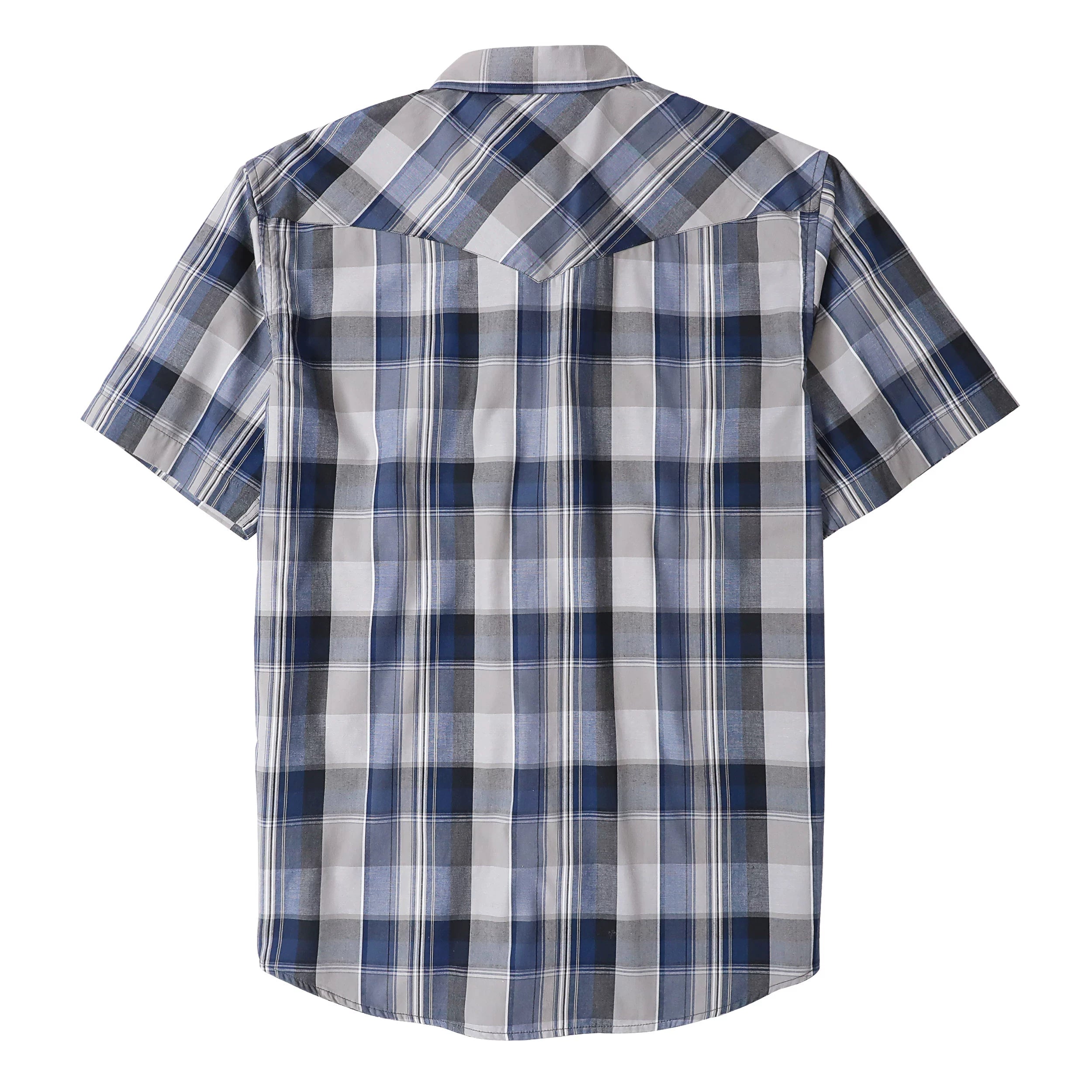 Chemises western Dubinik® pour hommes, manches courtes, carreaux, boutons-pression nacrés, chemise boutonnée, chemise de travail décontractée style cowboy #41015