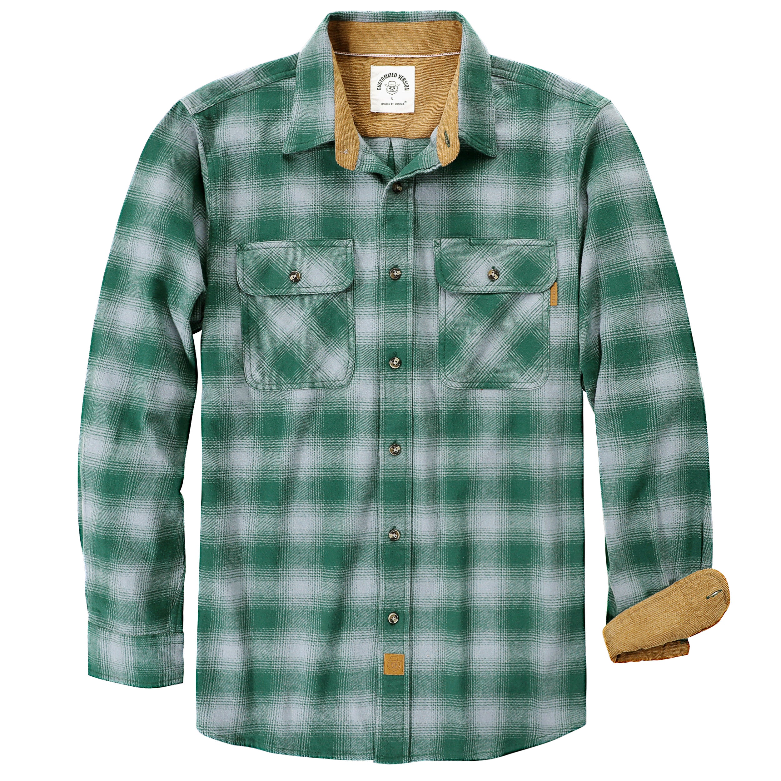 Chemise en flanelle Dubinik® pour homme, manches longues, boutonnée, à carreaux, tout en coton doux et brossé, chemise utilitaire décontractée #0030024