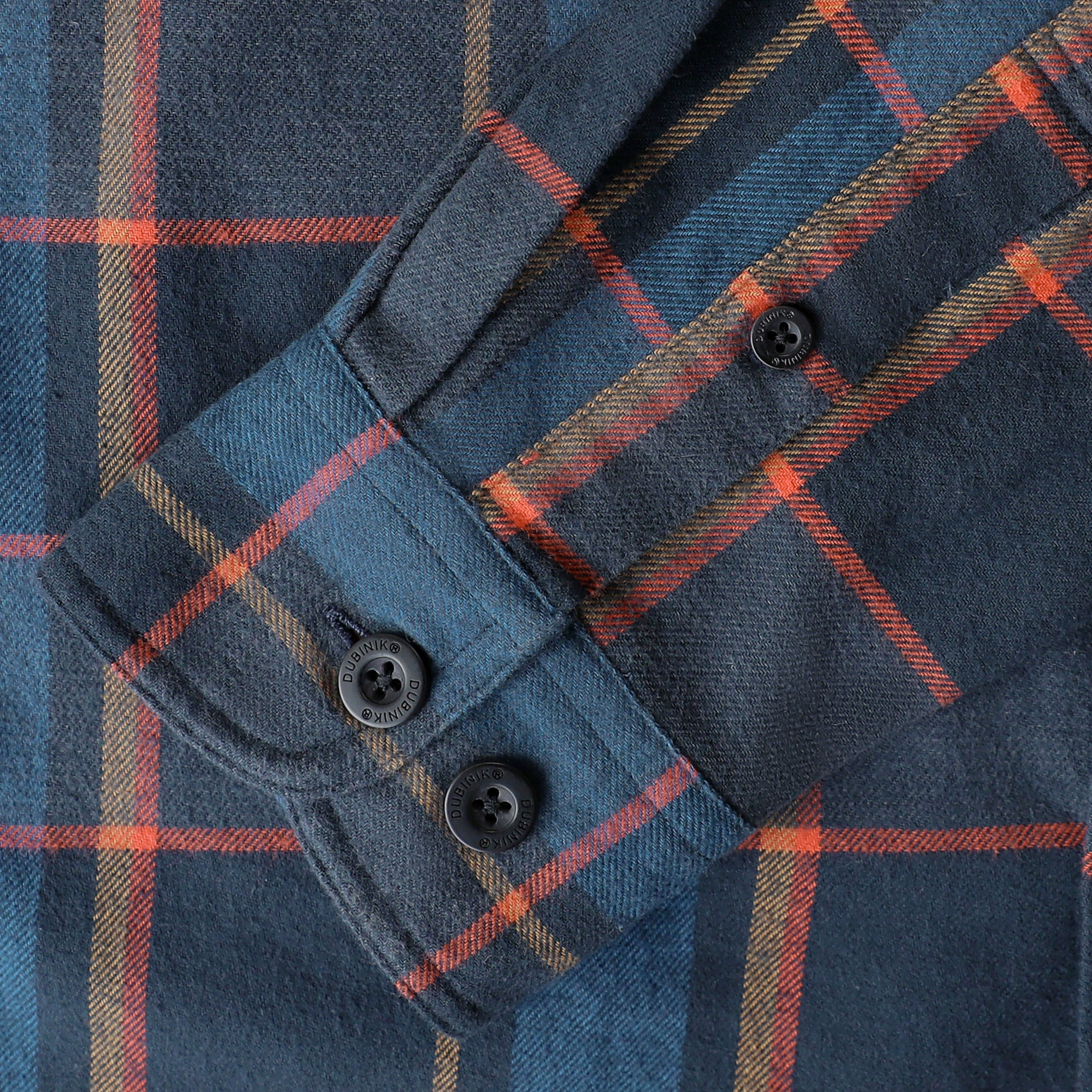 Chemise à carreaux Dubinik® à manches longues et mi-lourde pour homme, chaude, décontractée et douce, en coton, boutonnée, #3415