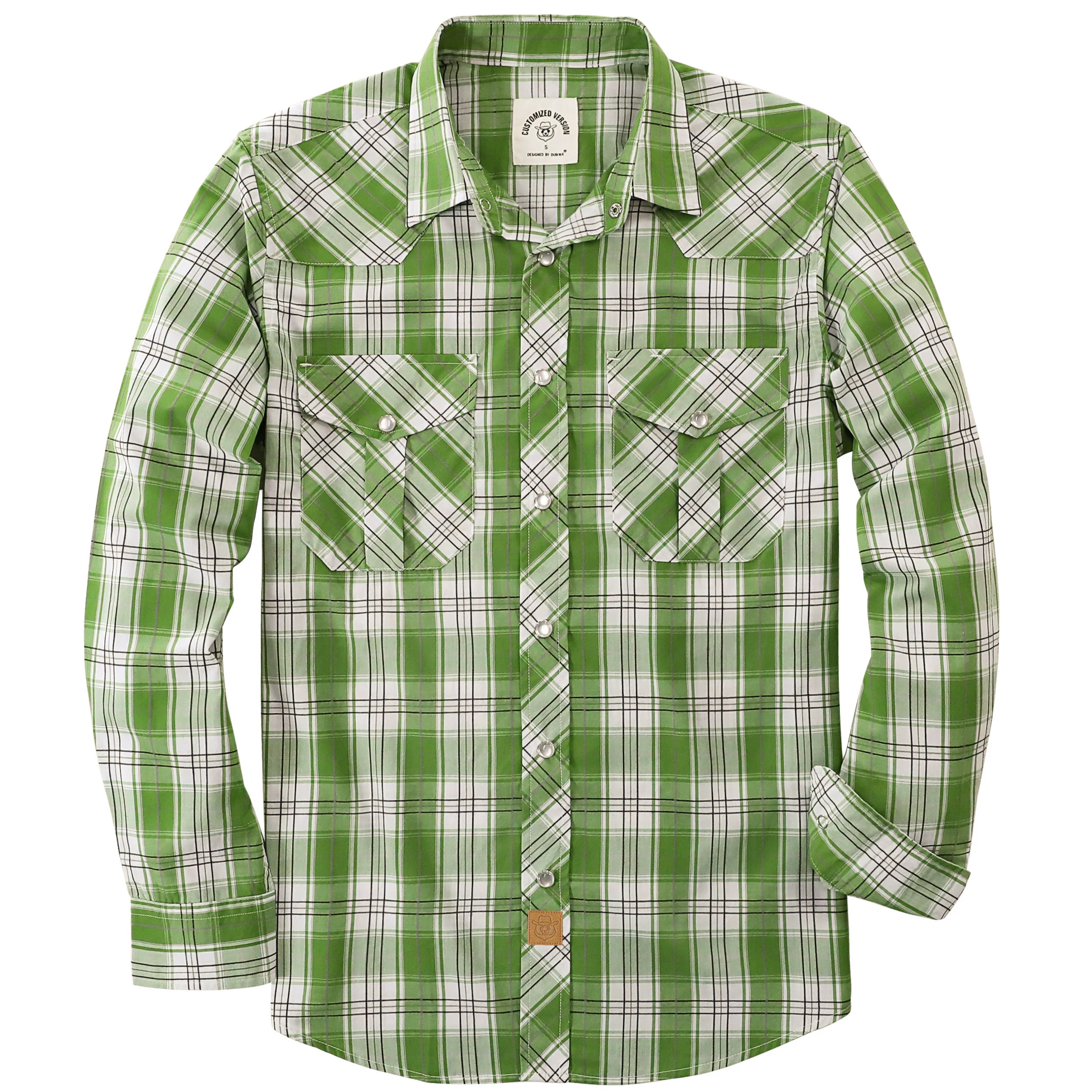 Dubinik® Pearl Snap Long Sleeve Western Shirts for Men Vintage Casual Plaid Cowboy Shirts#42022 Tall size in stock now!
