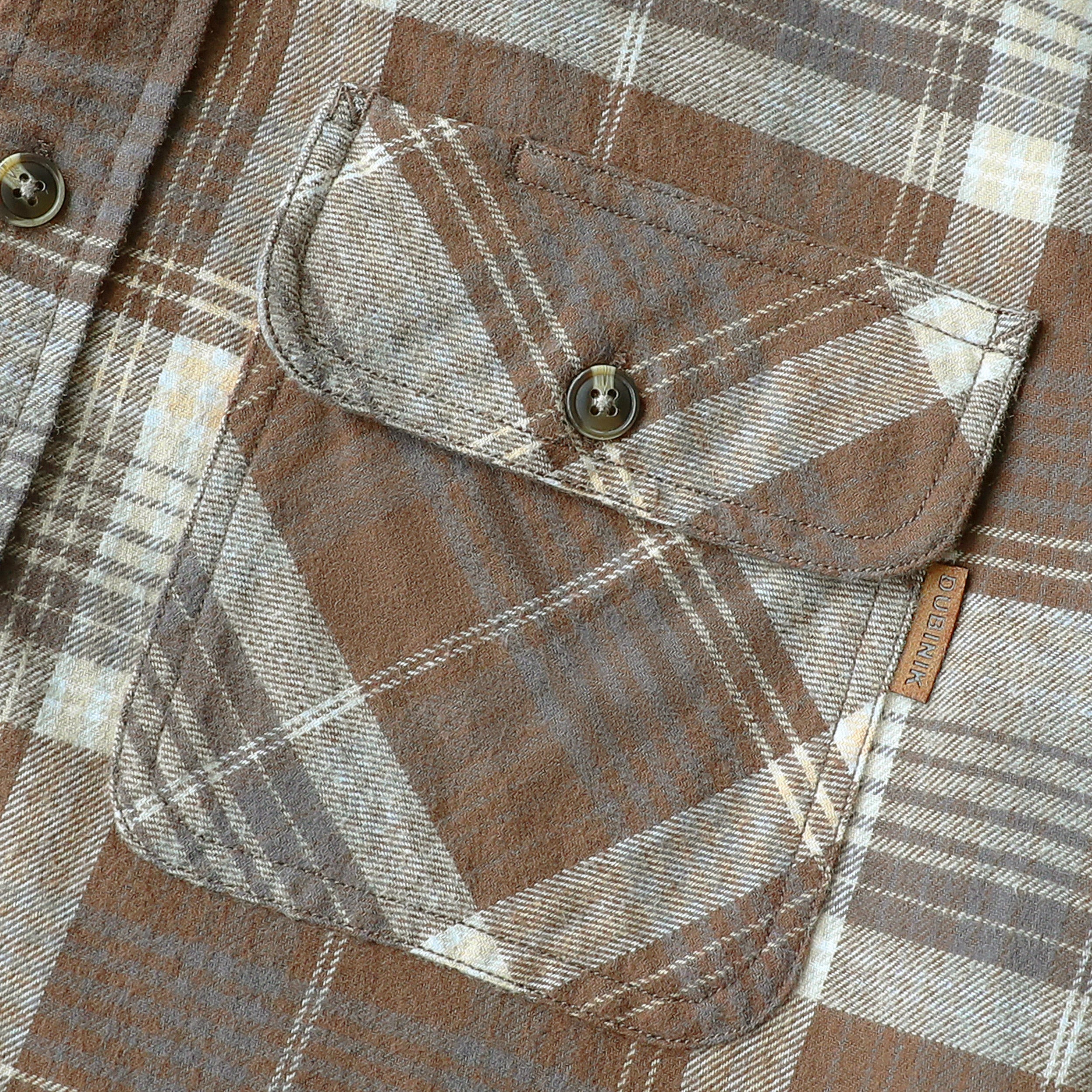 Chemise en flanelle Dubinik® pour homme, manches longues, boutonnée, à carreaux, tout en coton doux et brossé, chemise utilitaire décontractée pour homme #0030002