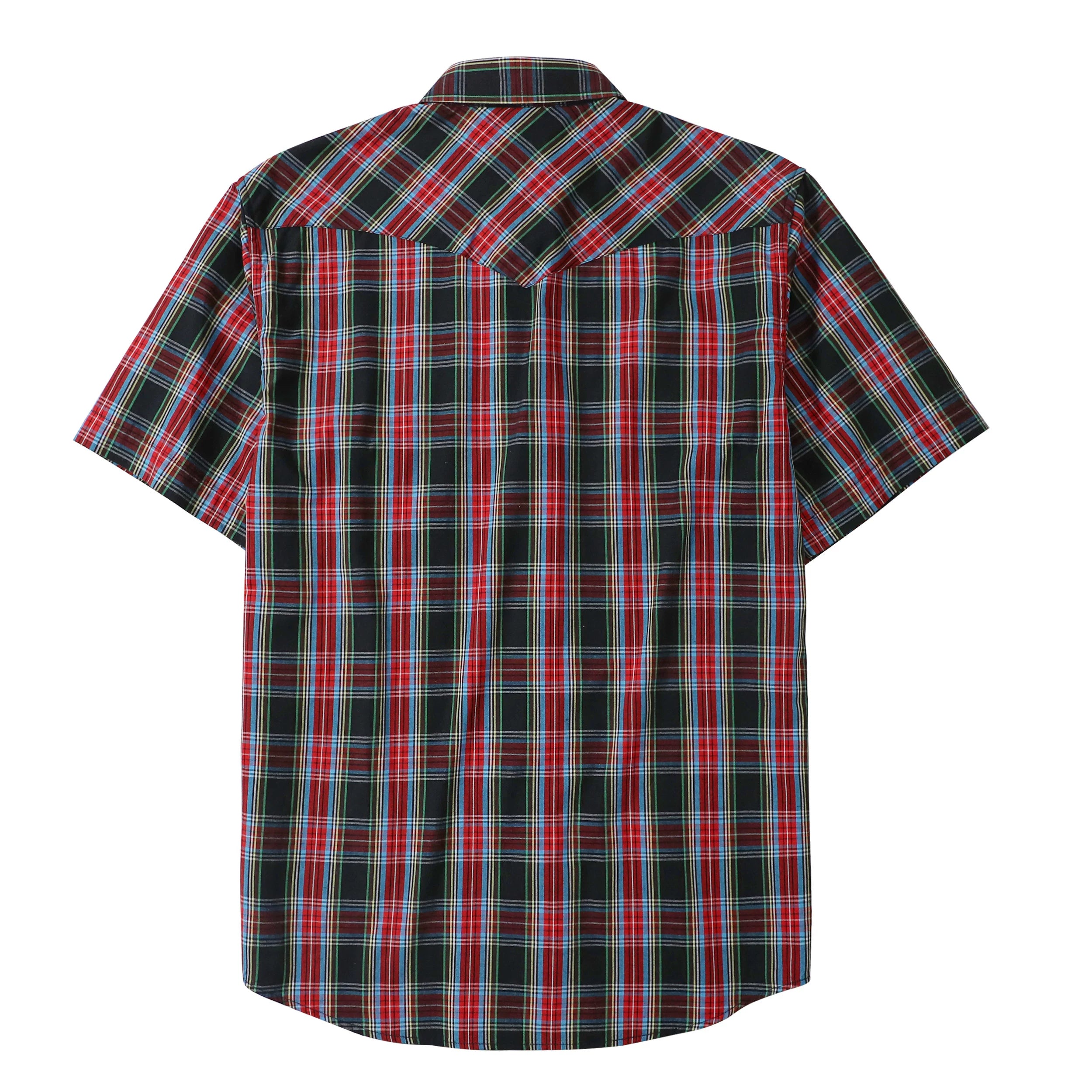 Chemises western Dubinik® pour hommes, manches courtes, carreaux, boutons-pression nacrés, chemise boutonnée, chemise de travail décontractée style cowboy #41011