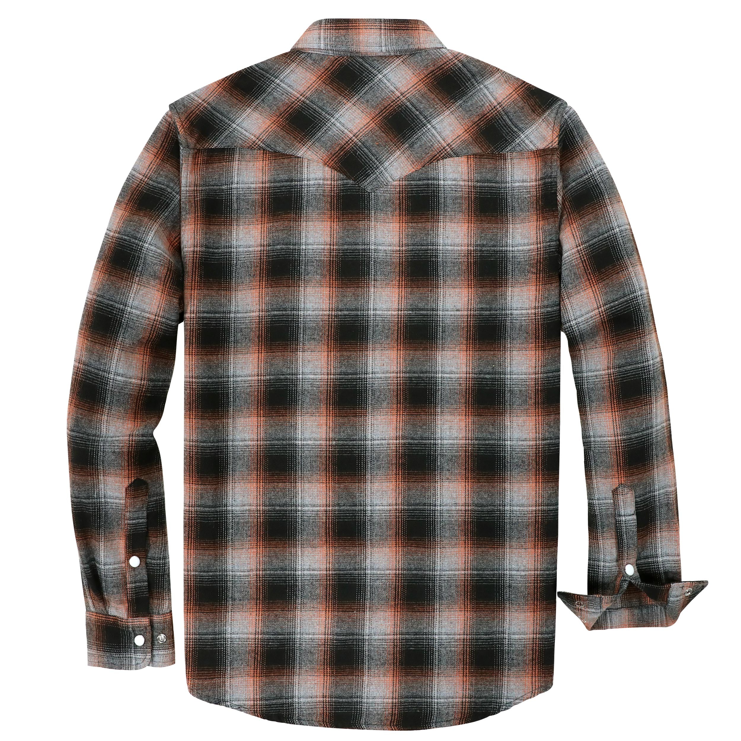 Dubinik® Flannel Shirt For Men Western Cowboy Pearl Snap Shirts For Men Long Sleeve Vintage Buttons Down Plaid Shirt #28604
