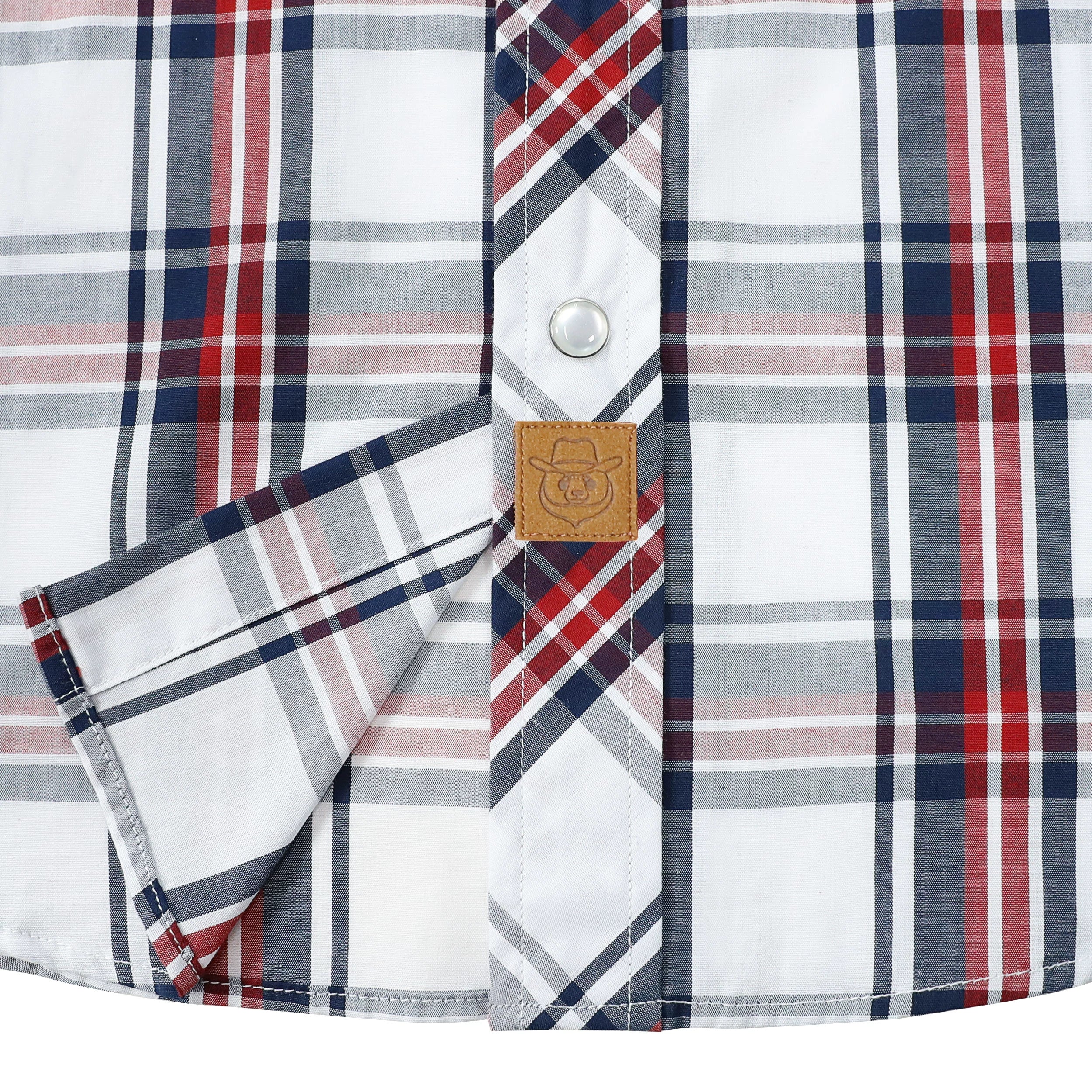 Chemises western Dubinik® pour hommes, manches courtes, carreaux, boutons-pression nacrés, chemise boutonnée, chemise de travail décontractée style cowboy #41025