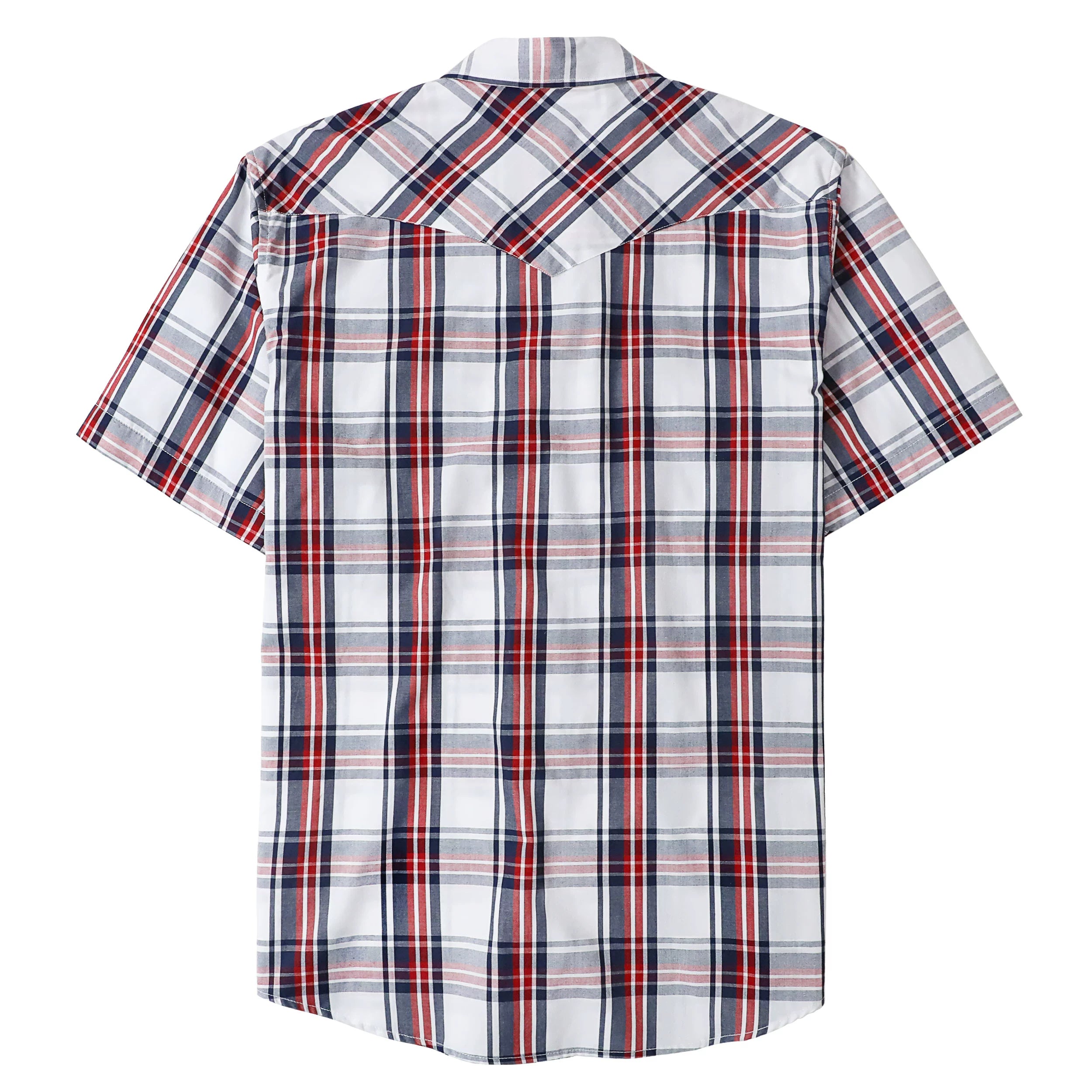 Chemises western Dubinik® pour hommes, manches courtes, carreaux, boutons-pression nacrés, chemise boutonnée, chemise de travail décontractée style cowboy #41025