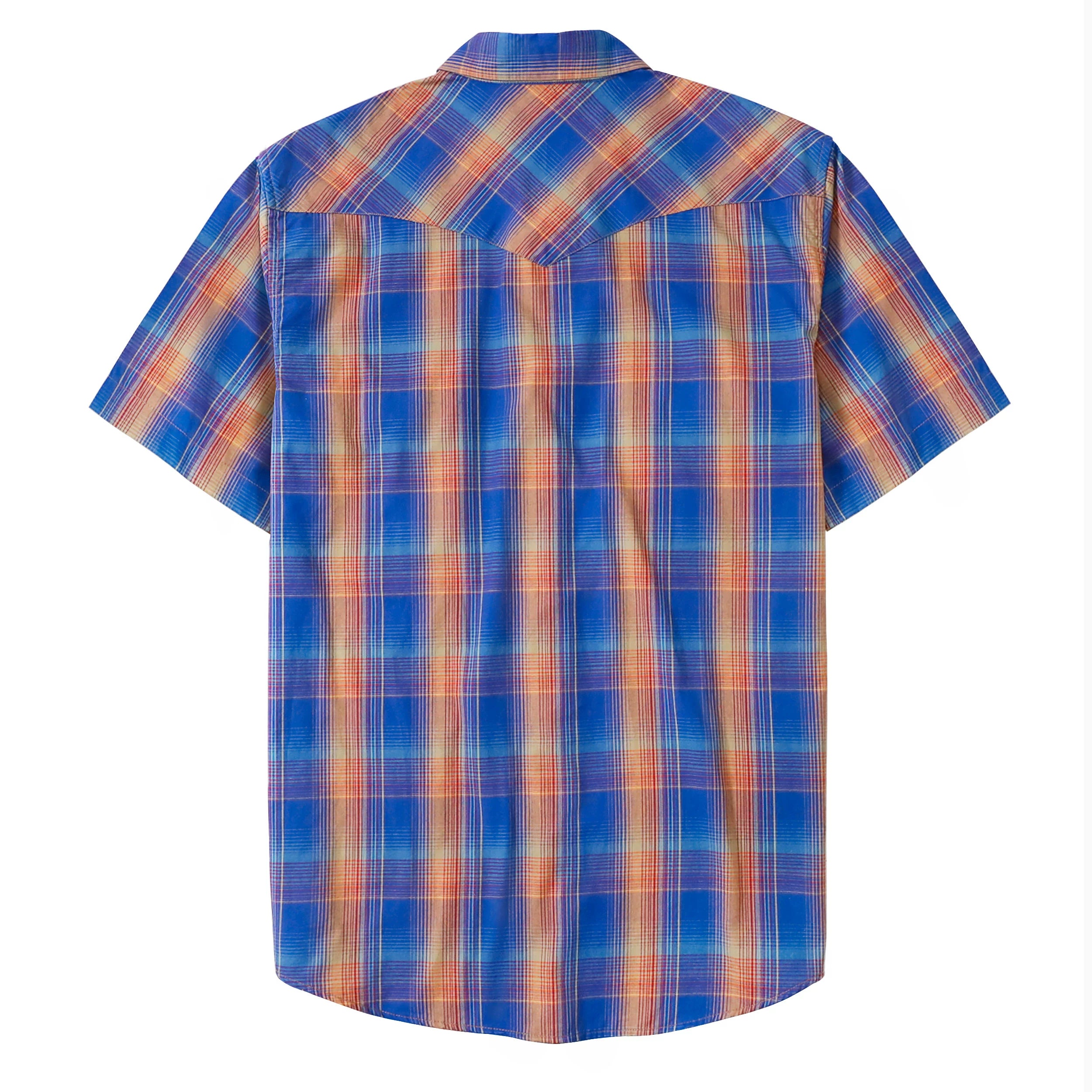 Chemises western Dubinik® pour hommes, manches courtes, carreaux, boutons-pression nacrés, chemise boutonnée, chemise de travail décontractée style cowboy #41031