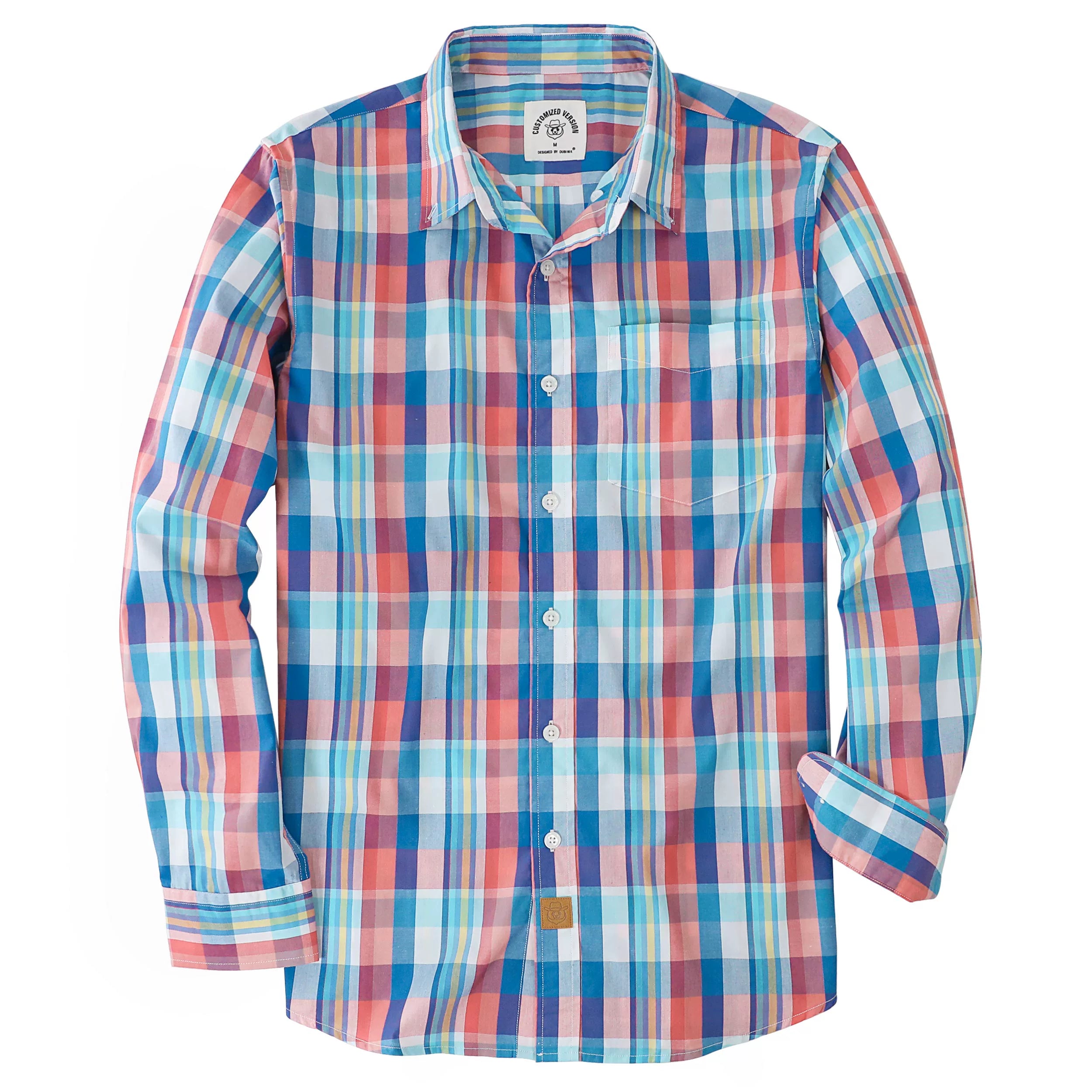 Dubinik®Mens Long Sleeve Casual Button Down Vintage Plaid Shirts#52021