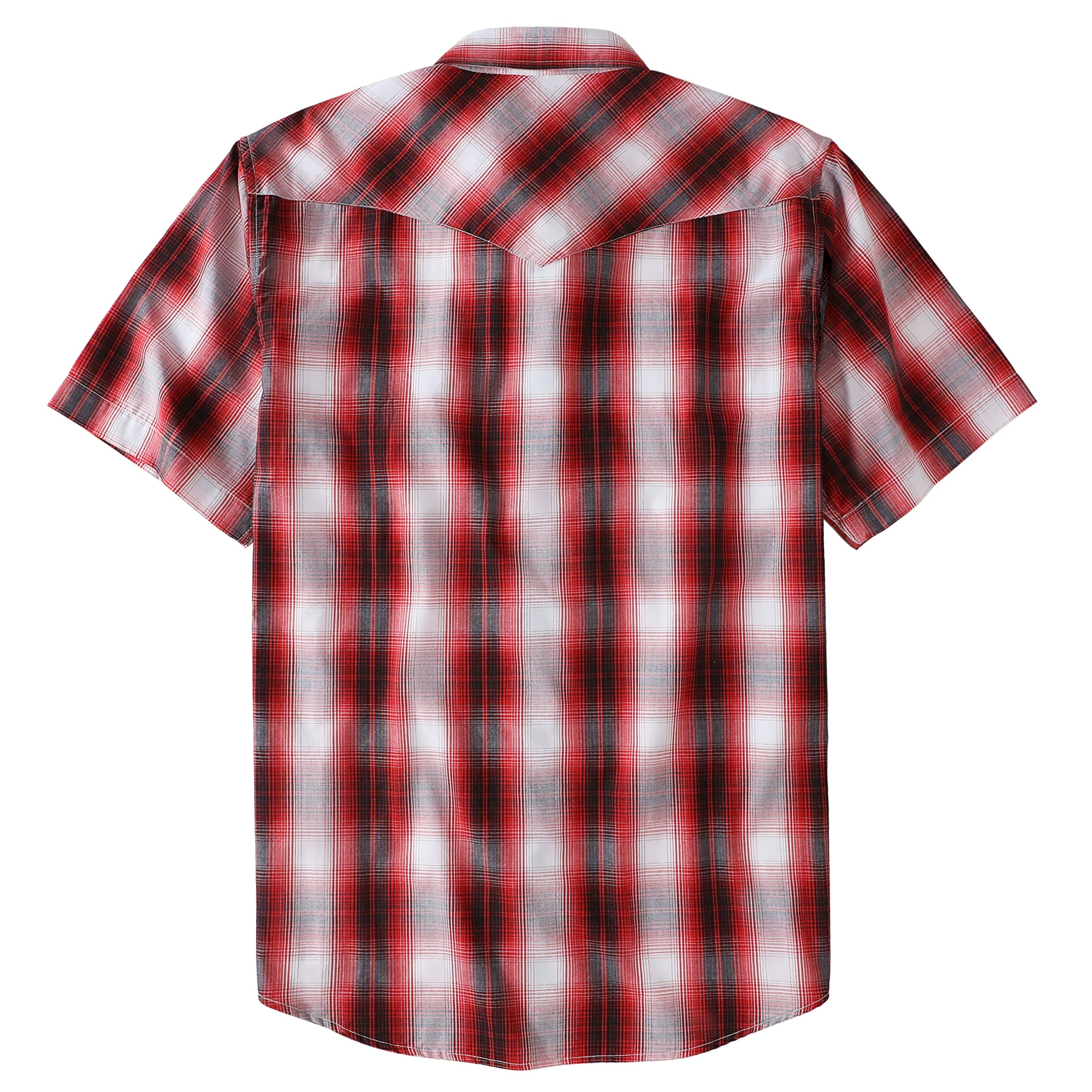 Dubinik® Westernhemden für Herren, kurzärmelig, kariert, Perlendruckknöpfe, Hemden für Herren, Button-Up-Hemd, Cowboy, lässiges Arbeitshemd #41028