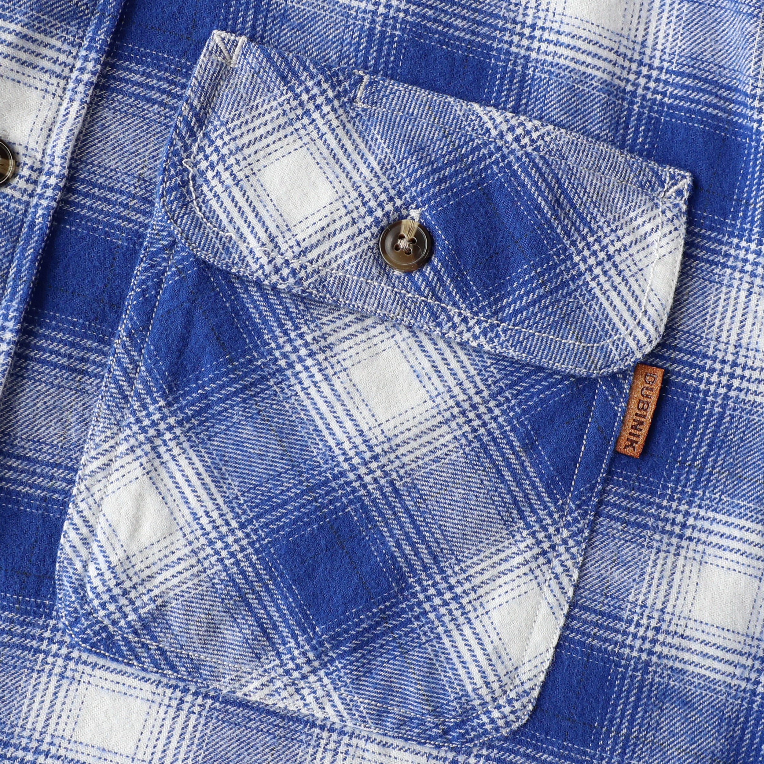 Chemise en flanelle Dubinik® pour homme, manches longues, boutonnée, à carreaux, tout en coton doux et brossé, chemise utilitaire décontractée pour homme #0030017