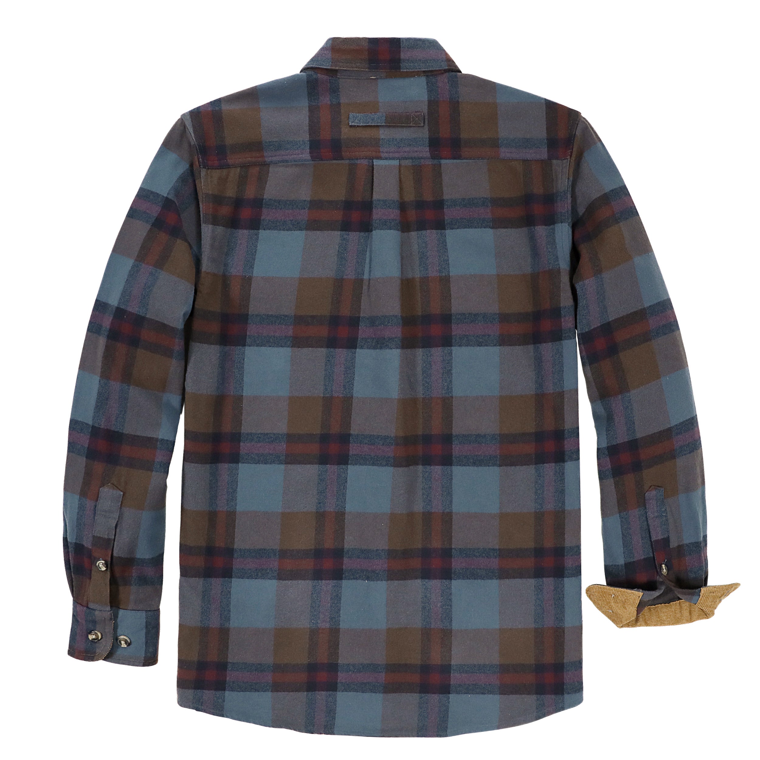 Dubinik® Mens Flannel Shirt Long Sleeve Button Down Plaid All Cotton Soft Brushed Flannel Shirt For Men Utility Casual Shirt #0030026