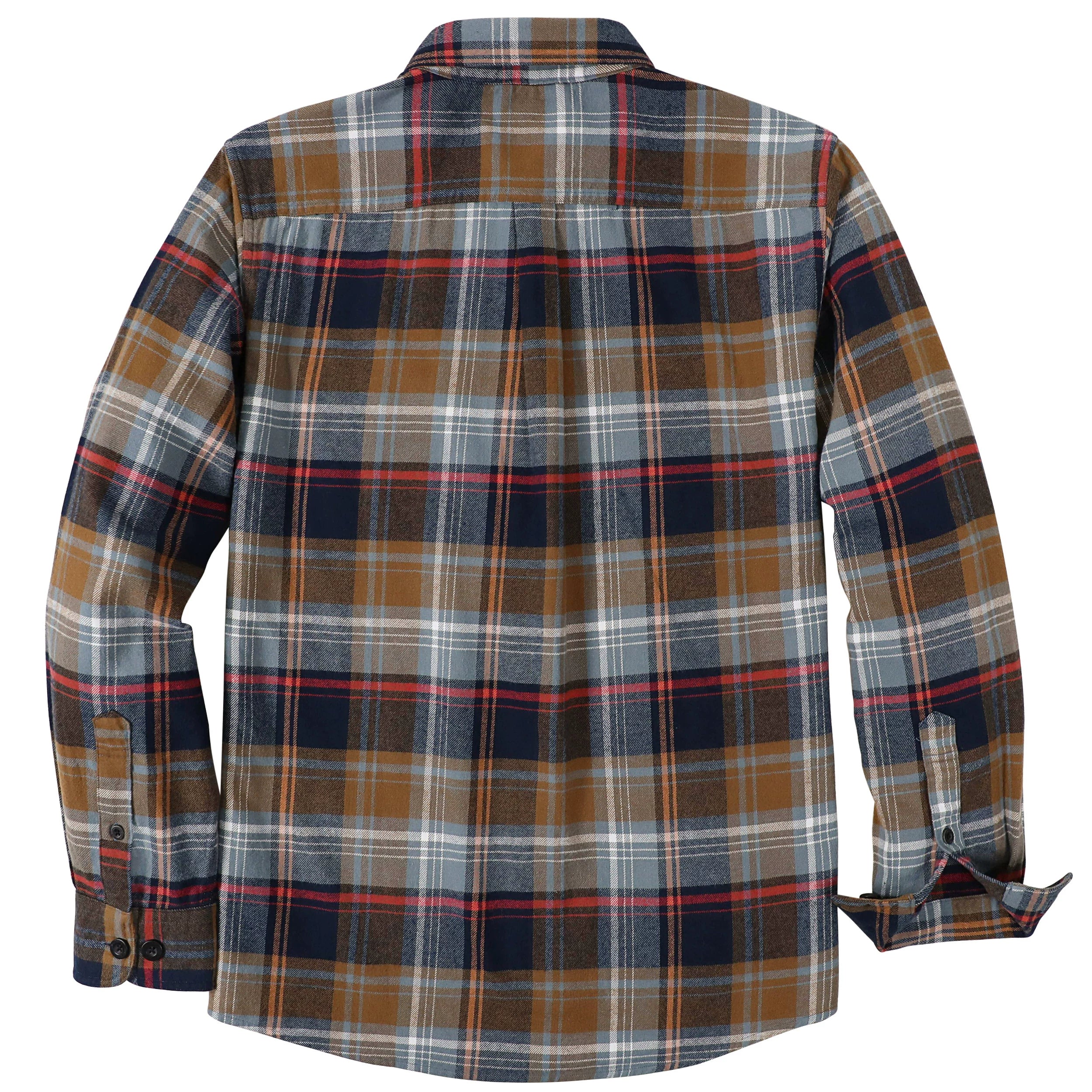 Dubinik® Herren-Flanellhemd mit langen Ärmeln, mittelschwer, warm, lässig, weiche Baumwolle, Button-Down-Karohemd Nr. 3412