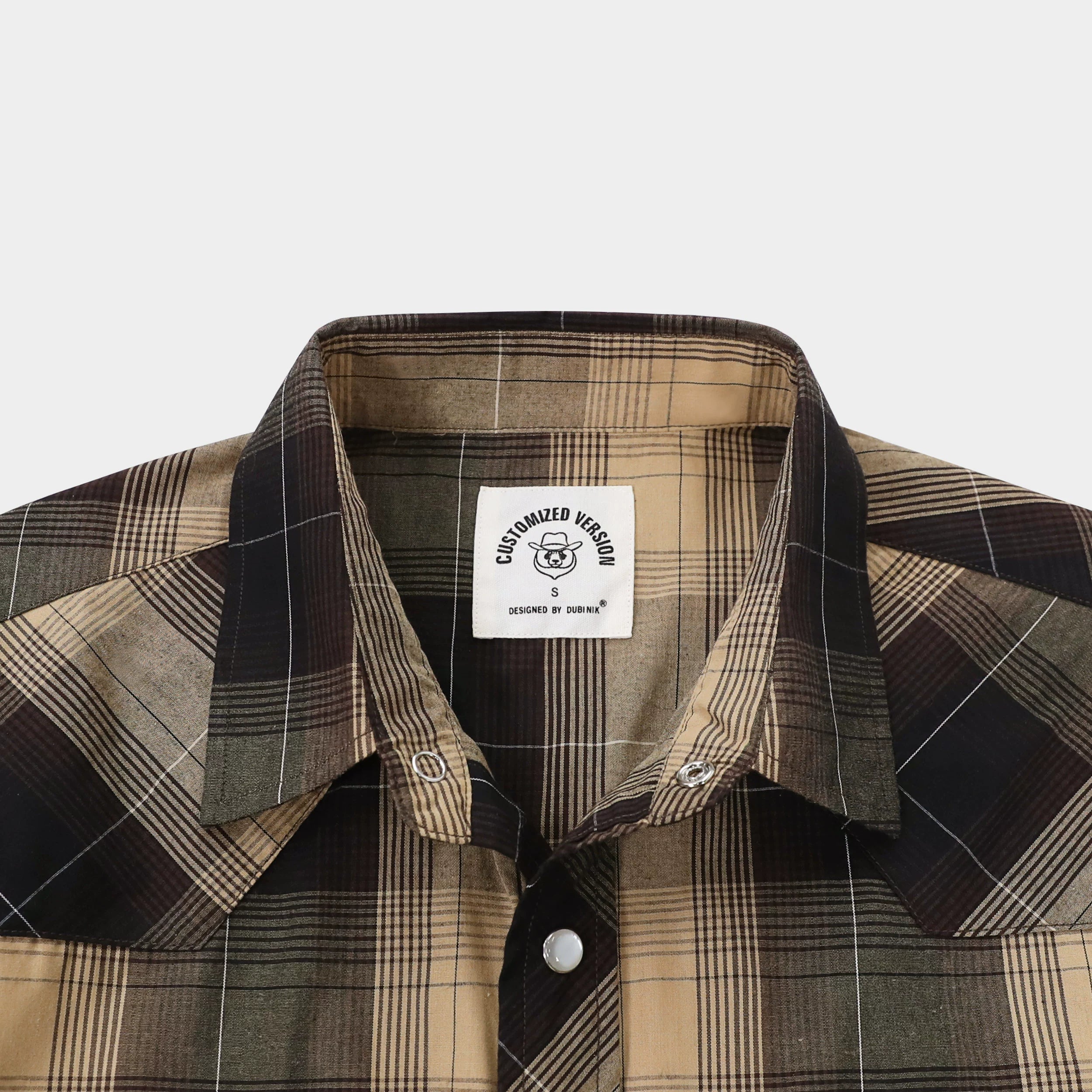 Chemises western Dubinik® pour hommes, manches courtes, carreaux, boutons-pression nacrés, chemise boutonnée, chemise de travail décontractée style cowboy #41027