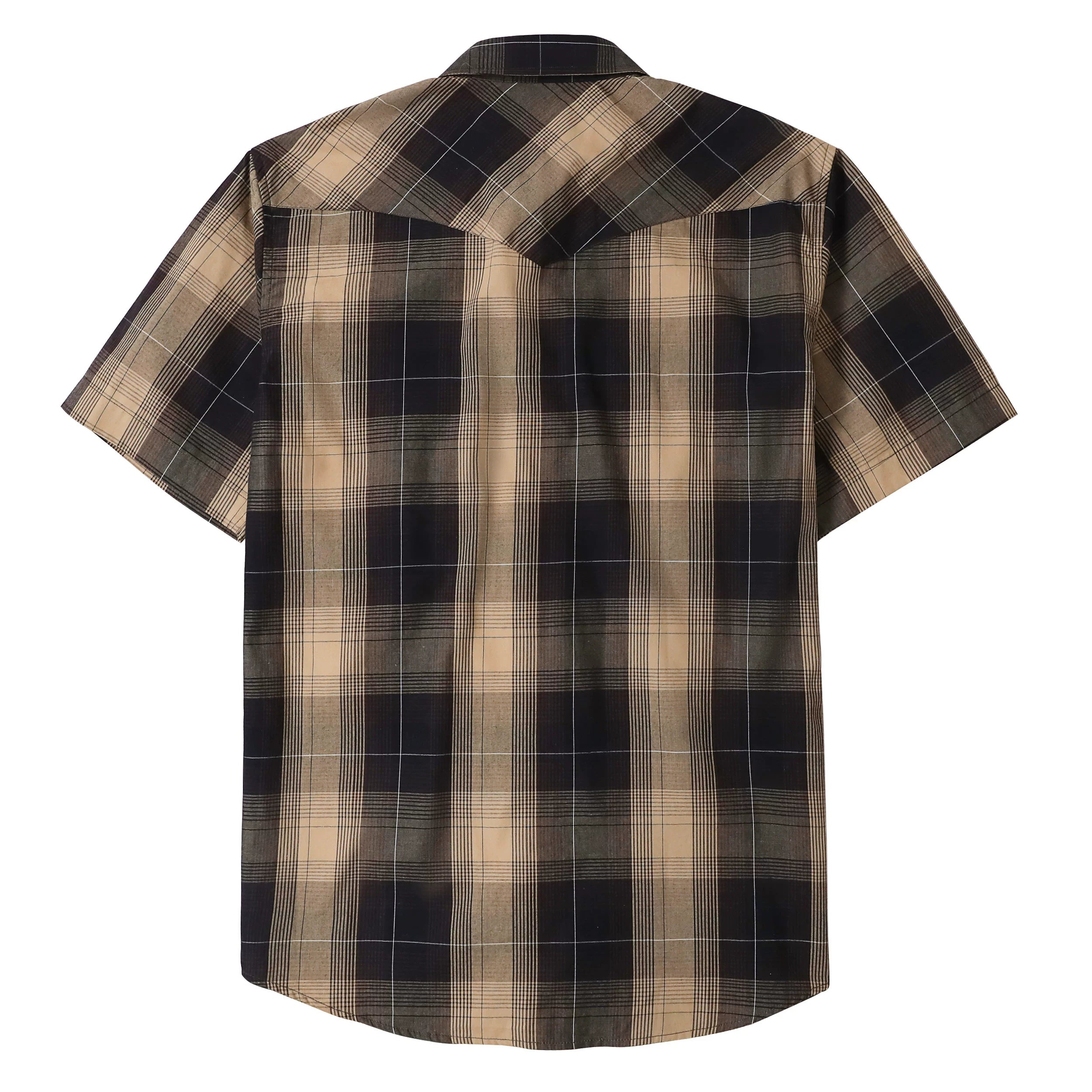 Chemises western Dubinik® pour hommes, manches courtes, carreaux, boutons-pression nacrés, chemise boutonnée, chemise de travail décontractée style cowboy #41027
