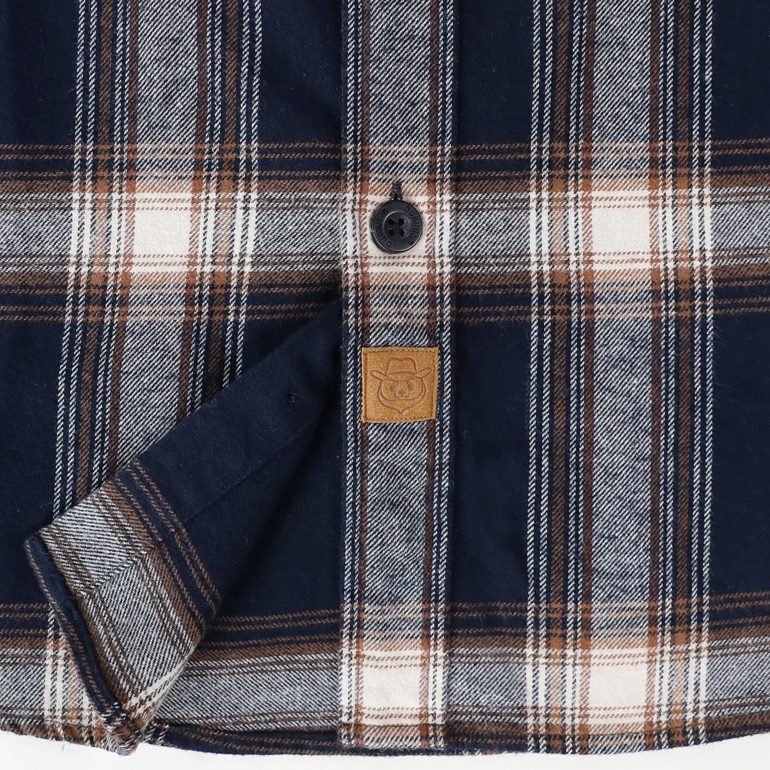 Chemise à carreaux Dubinik® à manches longues et mi-lourde pour homme, chaude, décontractée et douce, en coton, boutonnée, #3422