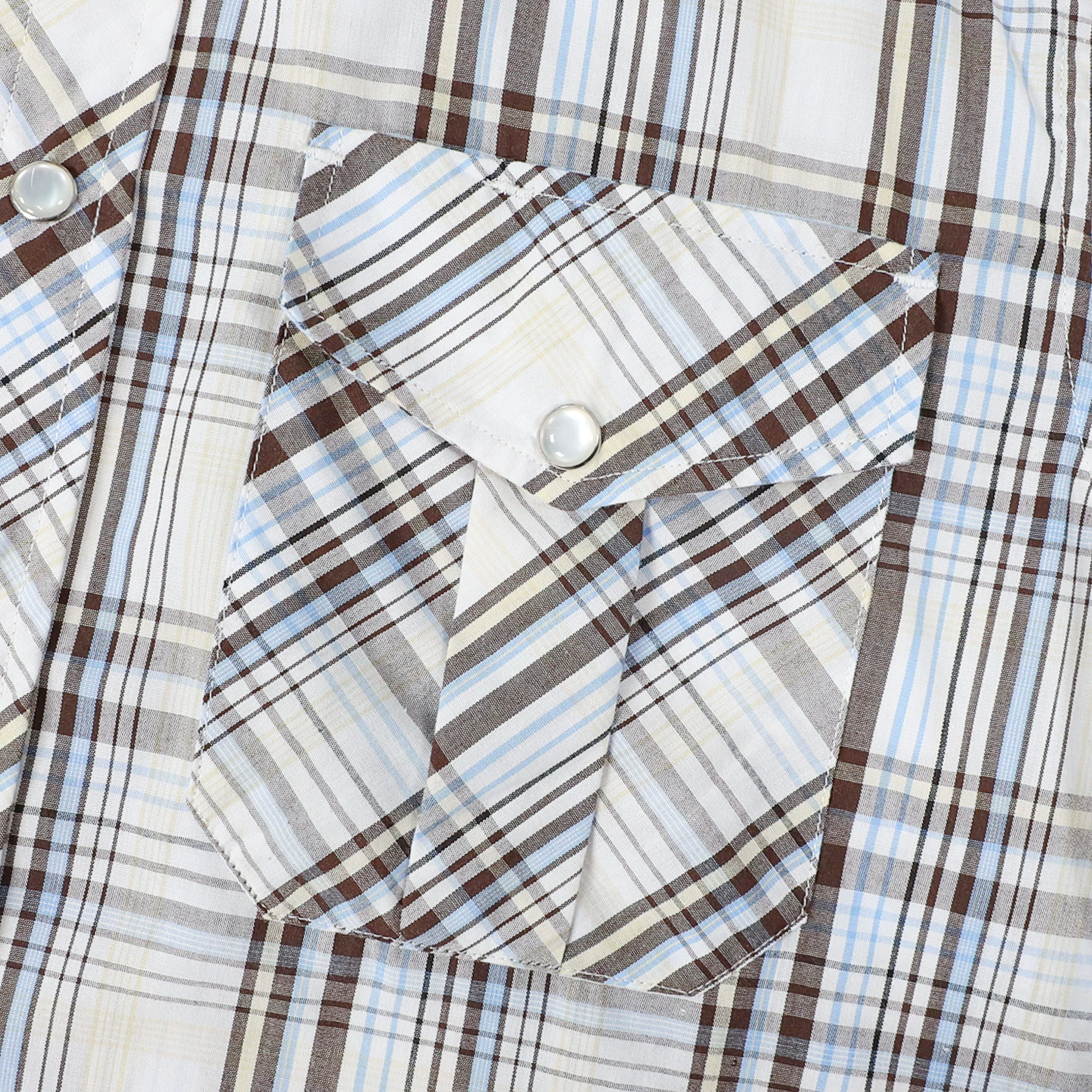 Dubinik® Westernhemden für Herren, kurzärmelig, kariert, Perlendruckknöpfe, Hemden für Herren, Button-Up-Hemd, Cowboy, lässiges Arbeitshemd #41007