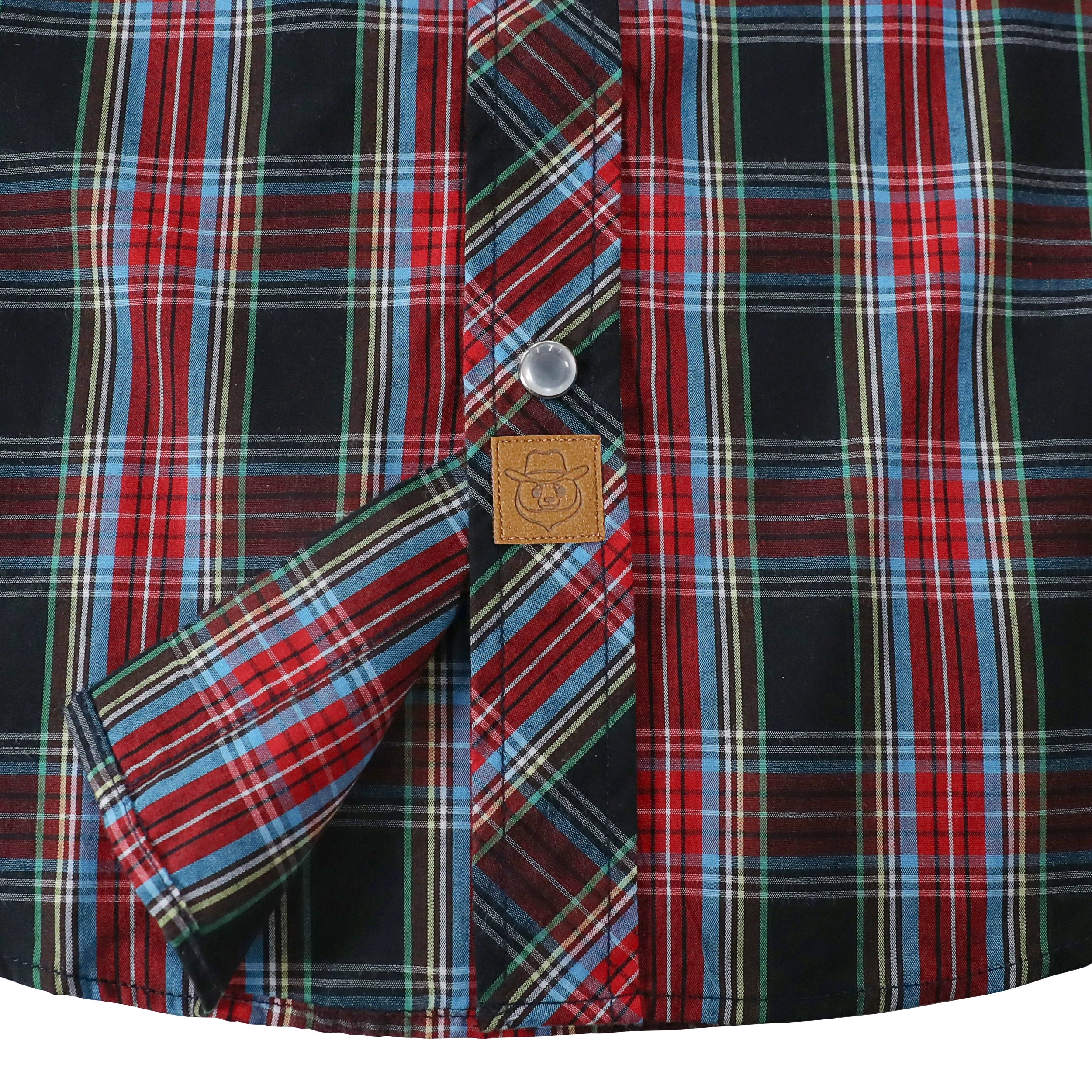 Dubinik® Pearl Snap Shirts für Herren Langarm Westernhemden für Herren Vintage Casual Plaid Shirt Cowboyhemden für Herren #42011 