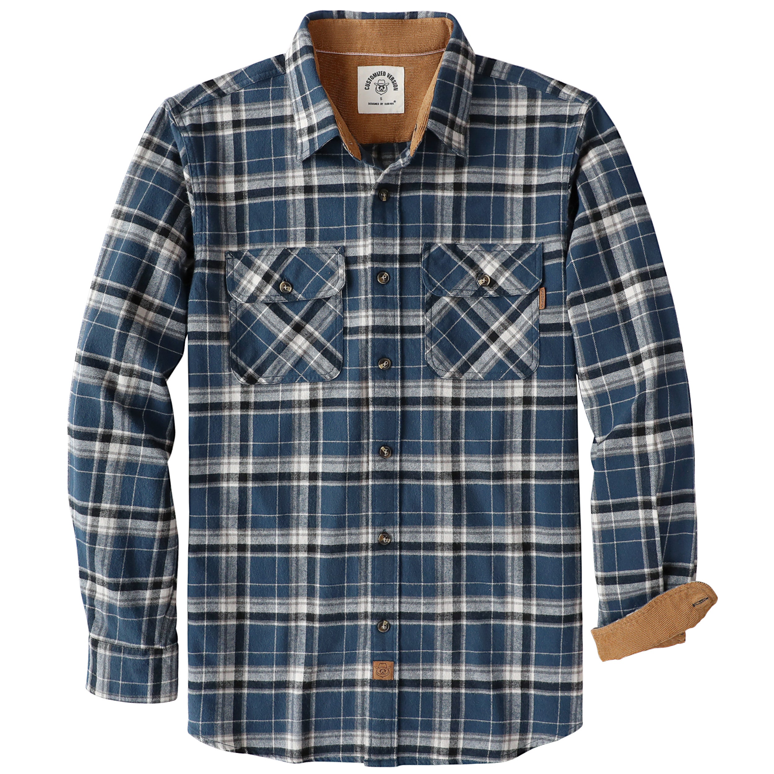 Chemise en flanelle Dubinik® pour homme, manches longues, boutonnée, à carreaux, tout en coton doux et brossé, chemise utilitaire décontractée pour homme #0030021
