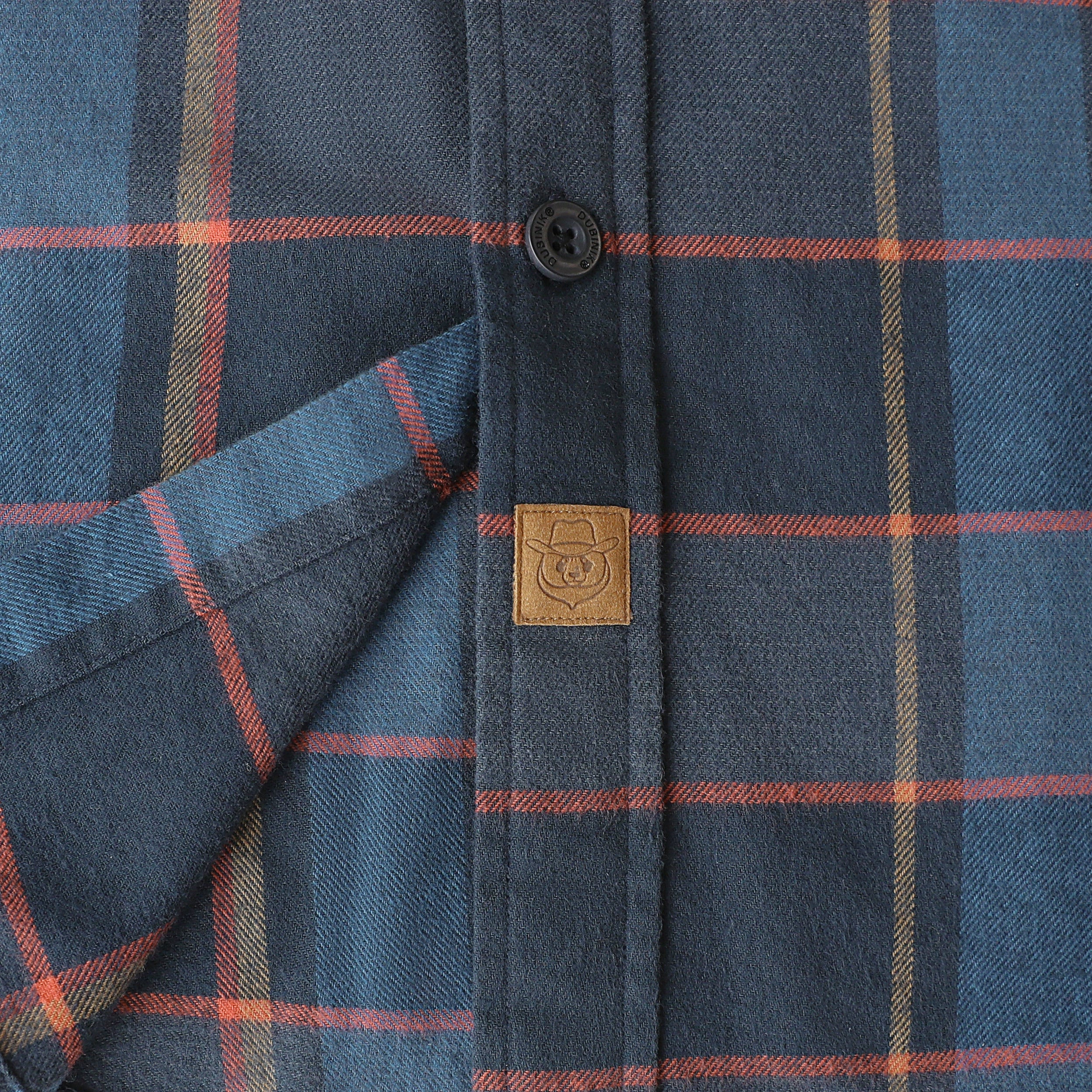 Chemise à carreaux Dubinik® à manches longues et mi-lourde pour homme, chaude, décontractée et douce, en coton, boutonnée, #3415