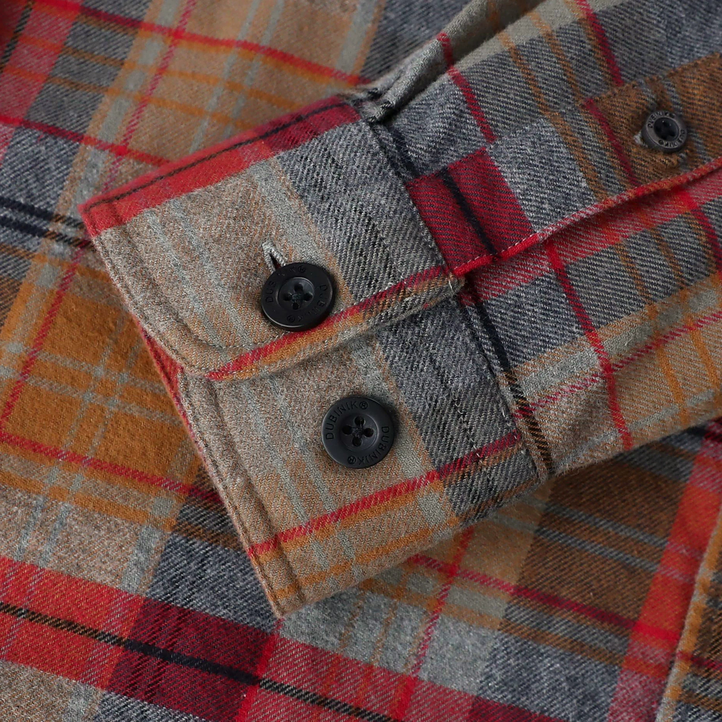 Dubinik® Herren-Flanellhemd mit langen Ärmeln, mittelschwer, warm, lässig, weiche Baumwolle, Button-Down-Karohemd Nr. 3413
