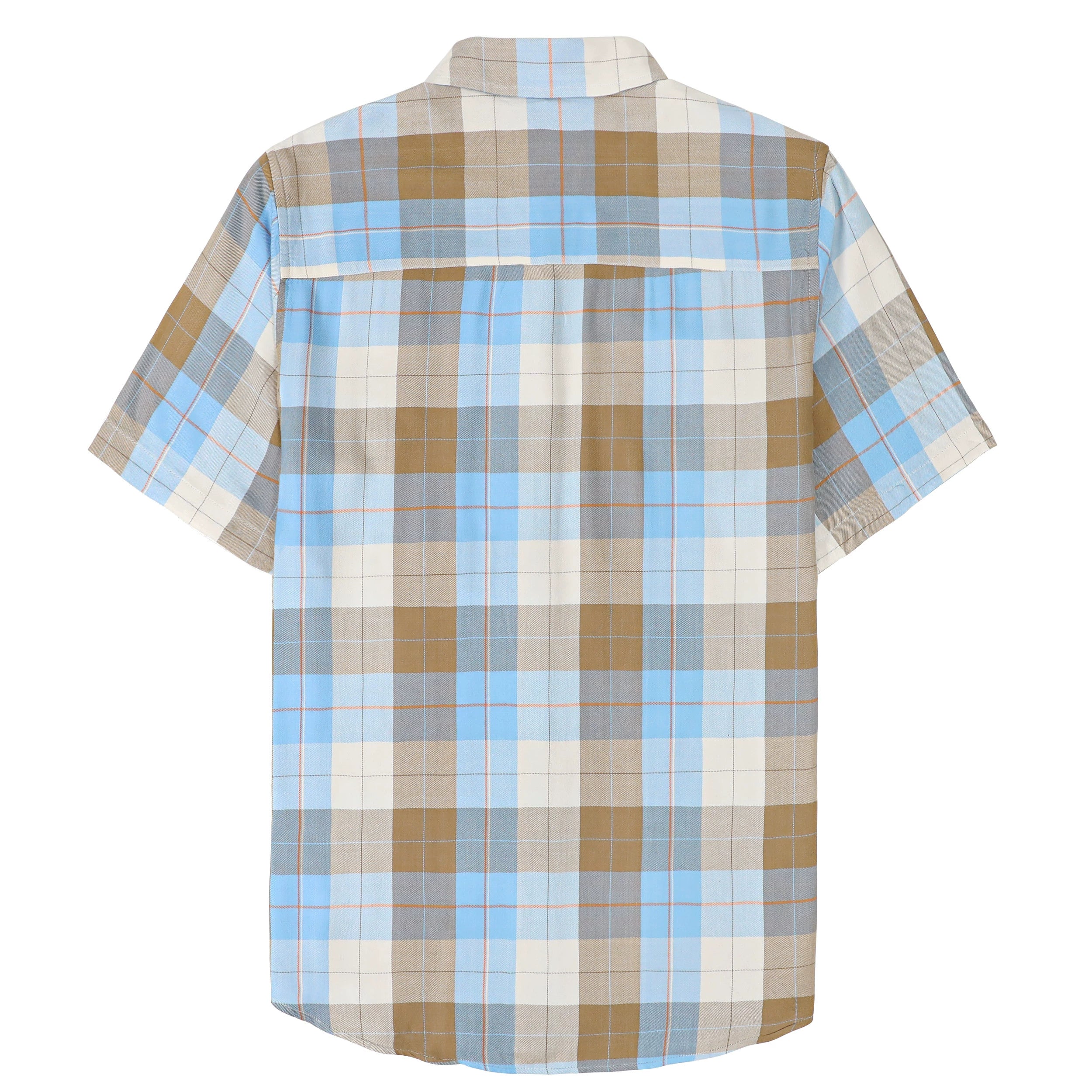 Dubinik® Bamboo Viscose Mens Short Sleeve Button Down Pockets Shirts#39701