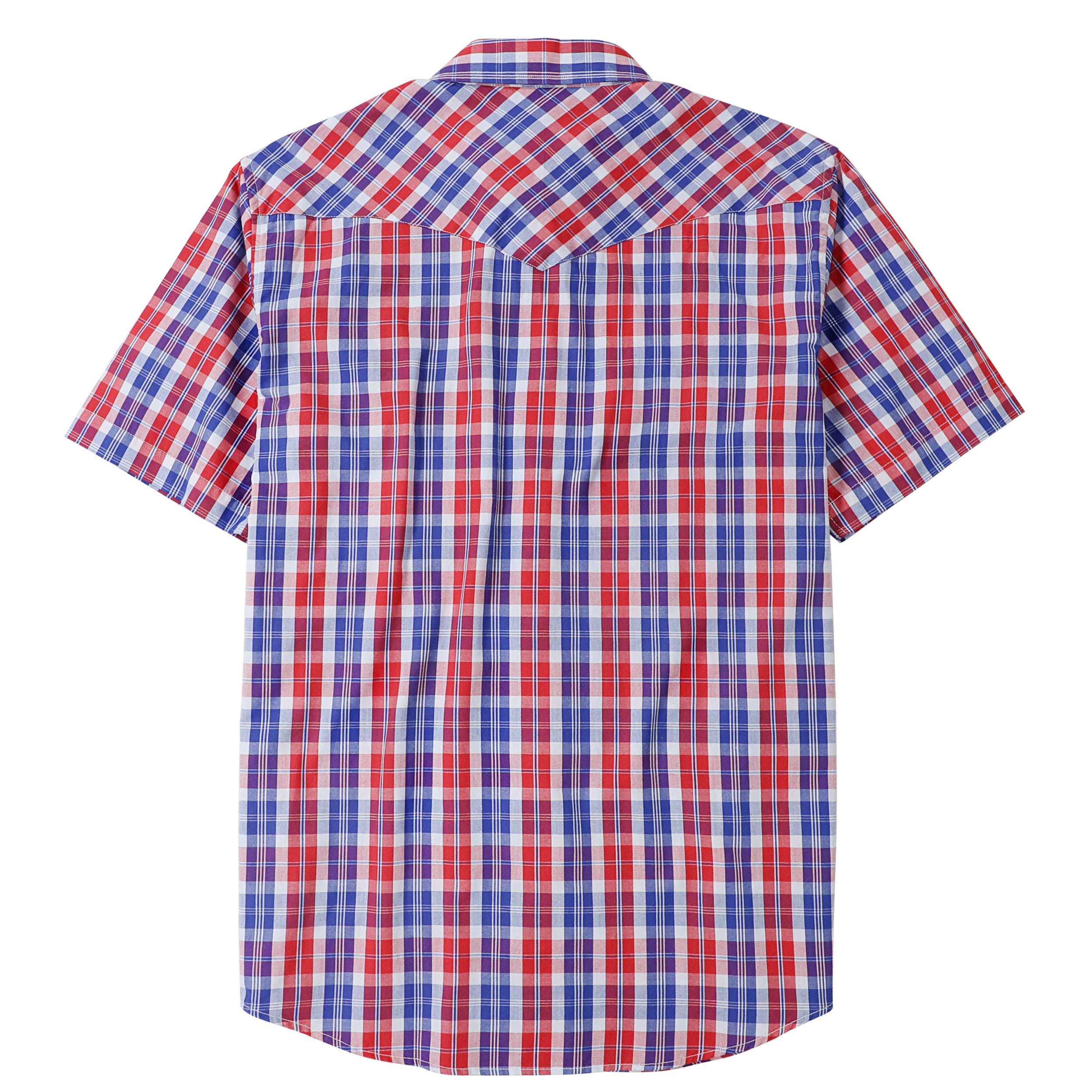 Dubinik® Western Shirts for Men Short Sleeve Plaid Pearl Snap Shirts for Men Button Up Shirt Cowboy Casual Work Shirt#41013