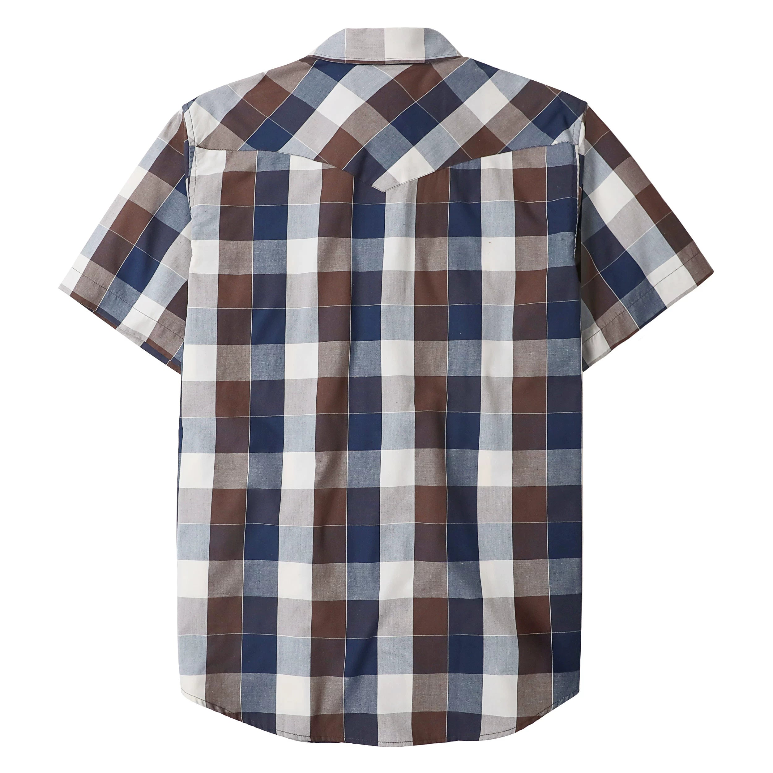 Chemises western Dubinik® pour hommes, manches courtes, carreaux, boutons-pression nacrés, chemise boutonnée, chemise de travail décontractée style cowboy #41010
