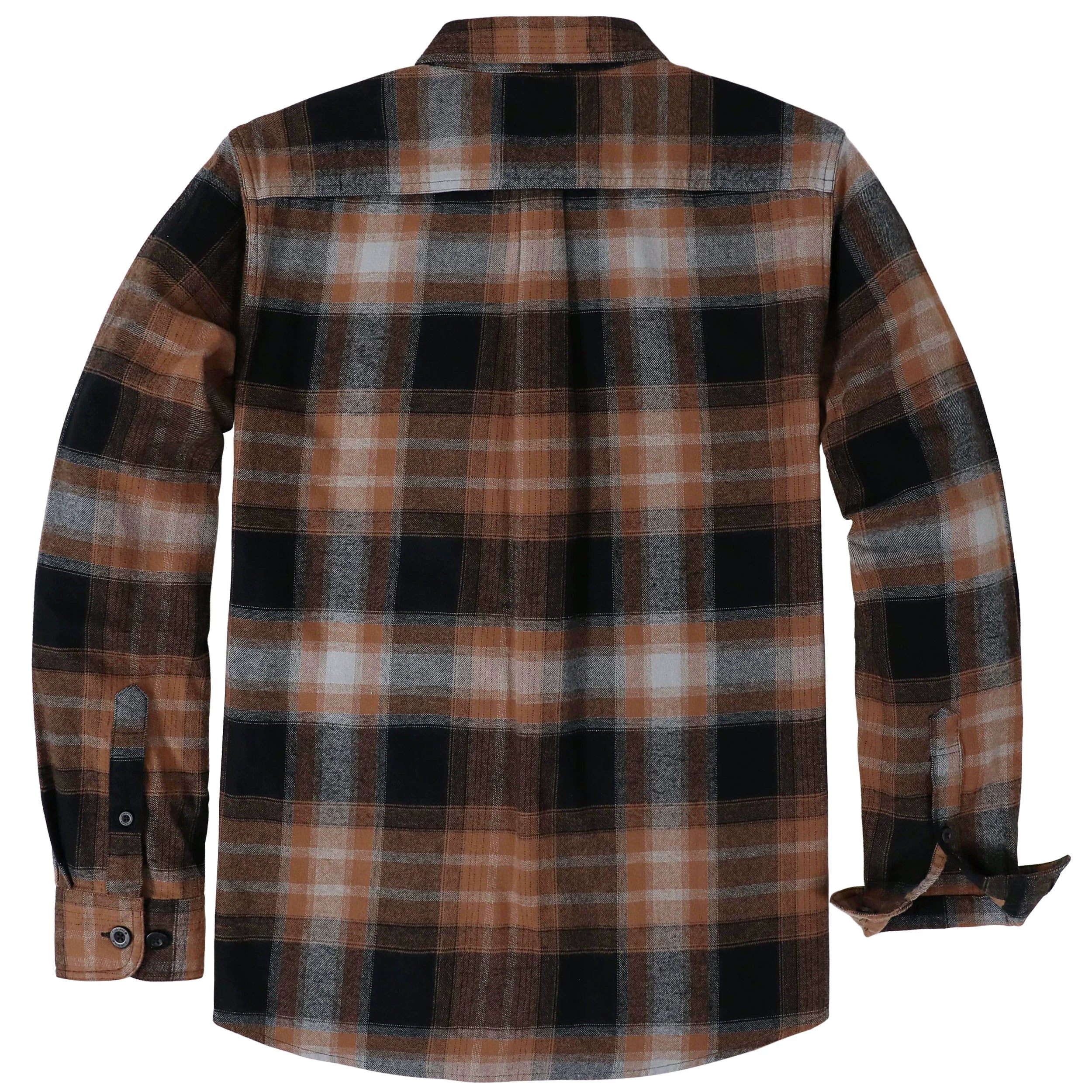 Dubinik® Herren-Flanellhemd mit langen Ärmeln, mittelschwer, warm, lässig, weiche Baumwolle, Button-Down-Karohemd Nr. 3417