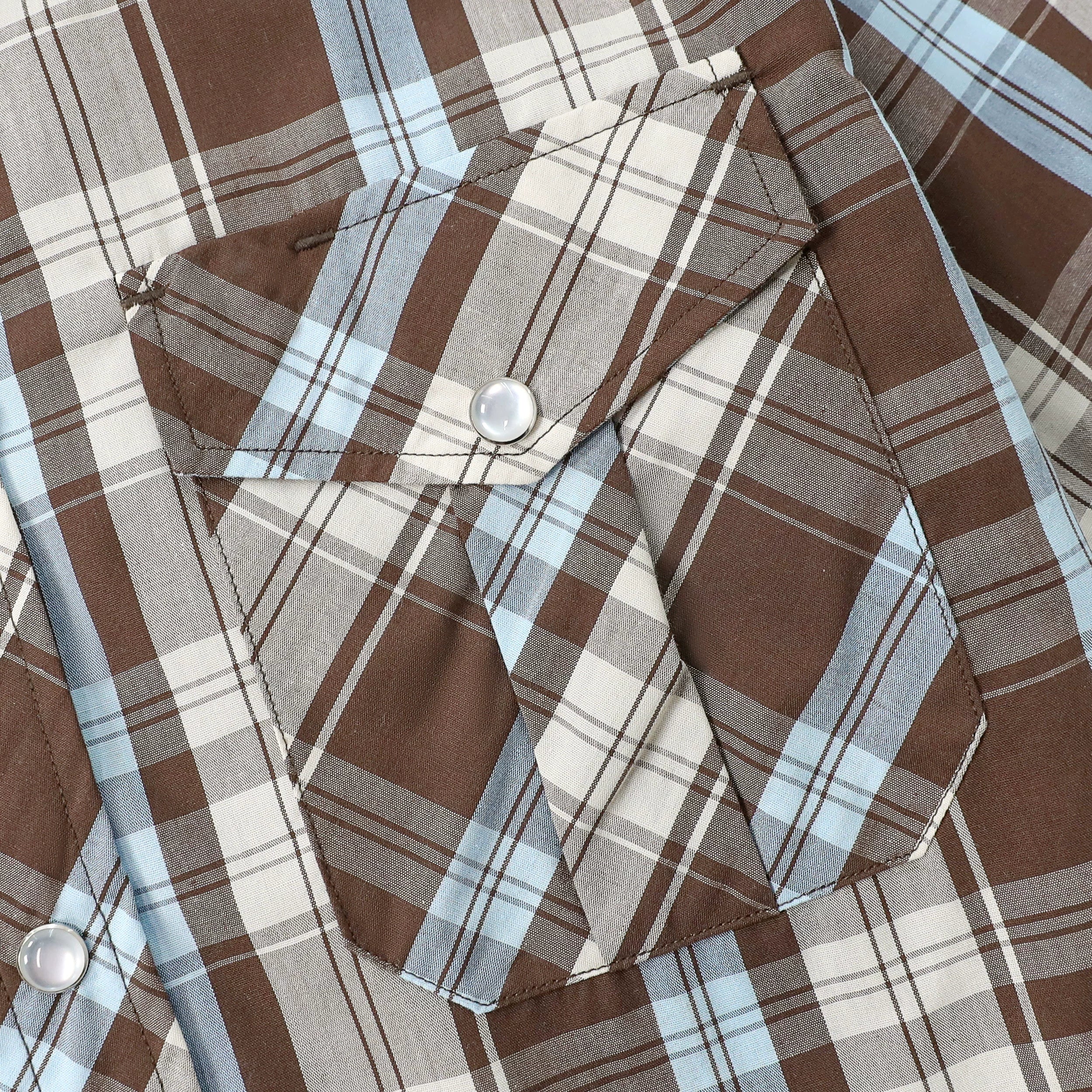 Dubinik® Westernhemden für Herren, kurzärmelig, kariert, Perlendruckknöpfe, Hemden für Herren, Button-Up-Hemd, Cowboy, lässiges Arbeitshemd #41001 