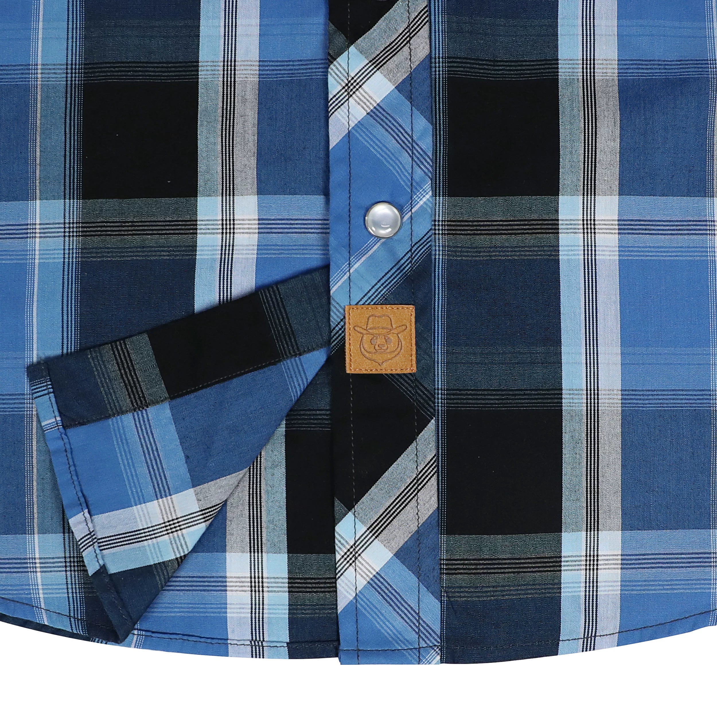 Chemises western Dubinik® pour hommes, manches courtes, carreaux, boutons-pression nacrés, chemise boutonnée, chemise de travail décontractée style cowboy #41019