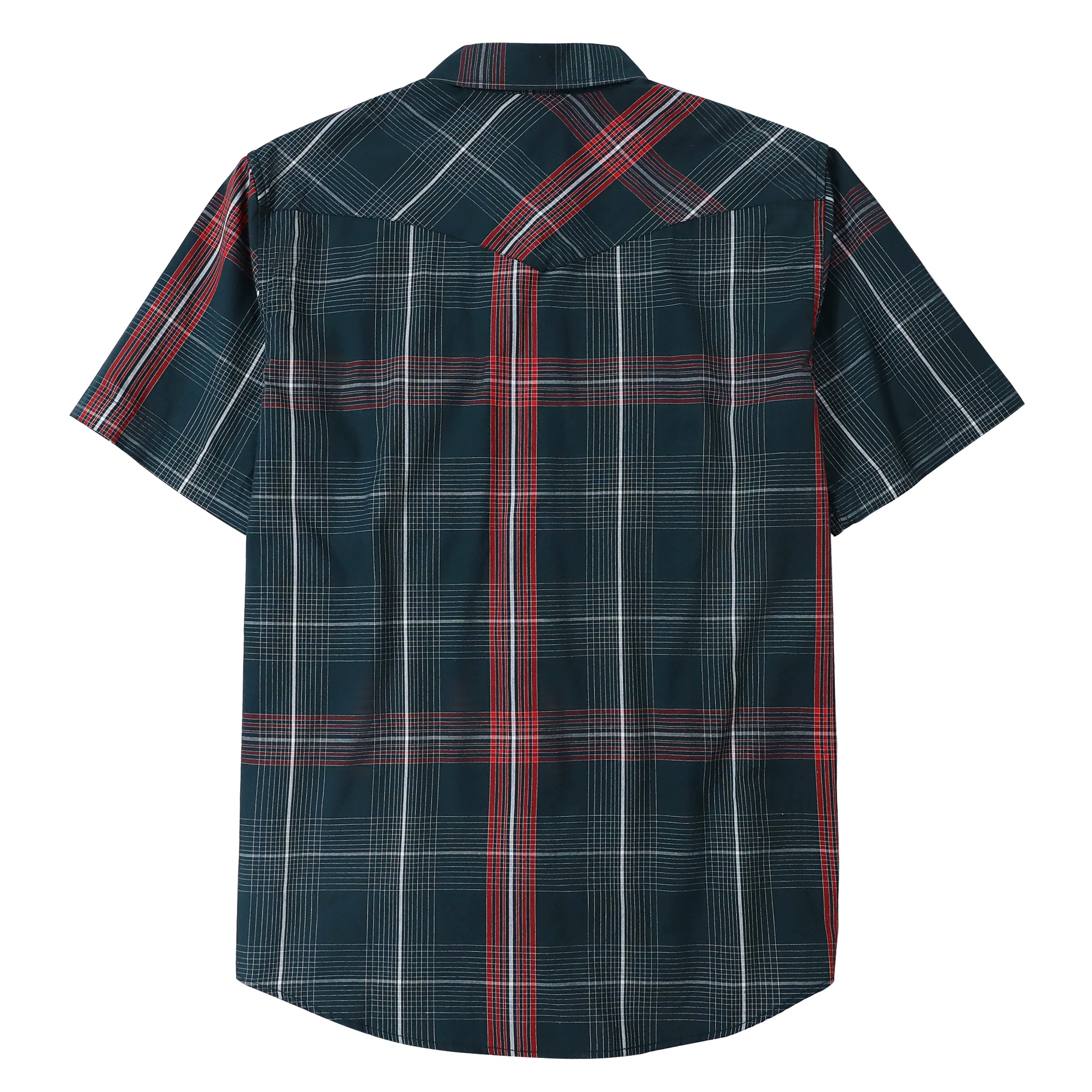 Chemises western Dubinik® pour hommes, manches courtes, carreaux, boutons-pression nacrés, chemise boutonnée, chemise de travail décontractée style cowboy #41030