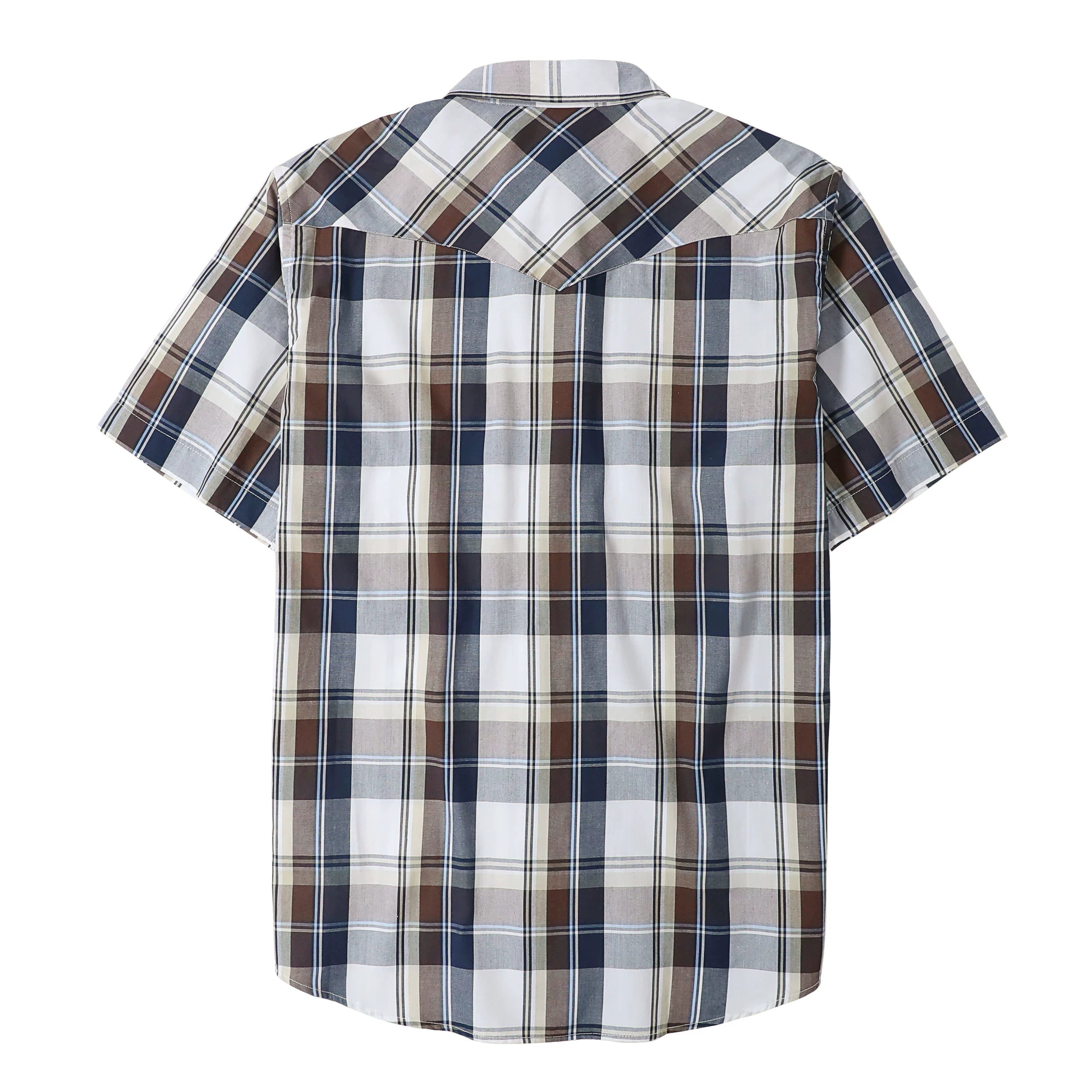 Chemises western Dubinik® pour hommes, manches courtes, carreaux, boutons-pression nacrés, chemise boutonnée, chemise de travail décontractée style cowboy #41006